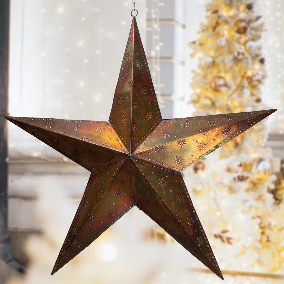 Antikas Weihnachtsfigur Weihnachtsstern, 3D, Deko, Weihnachten, Eisen, Kupf günstig online kaufen