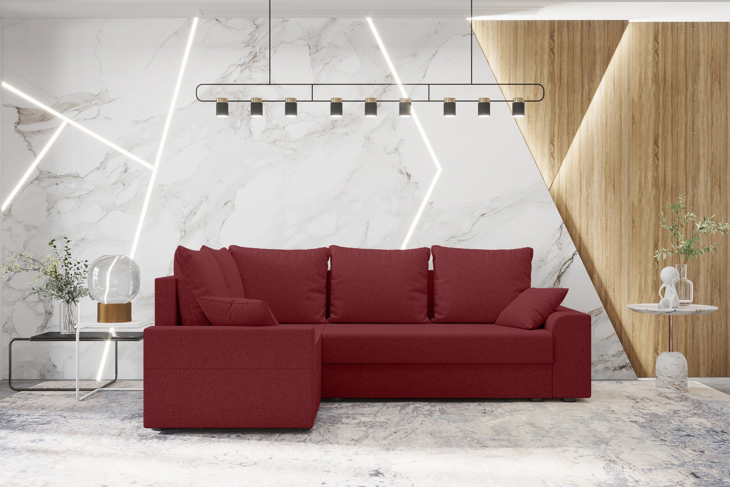 Stylefy Ecksofa Montero, L-Form, Eckcouch, Bettfunktion, Sofa, mit Design Bettkasten, mit Sitzkomfort, Modern