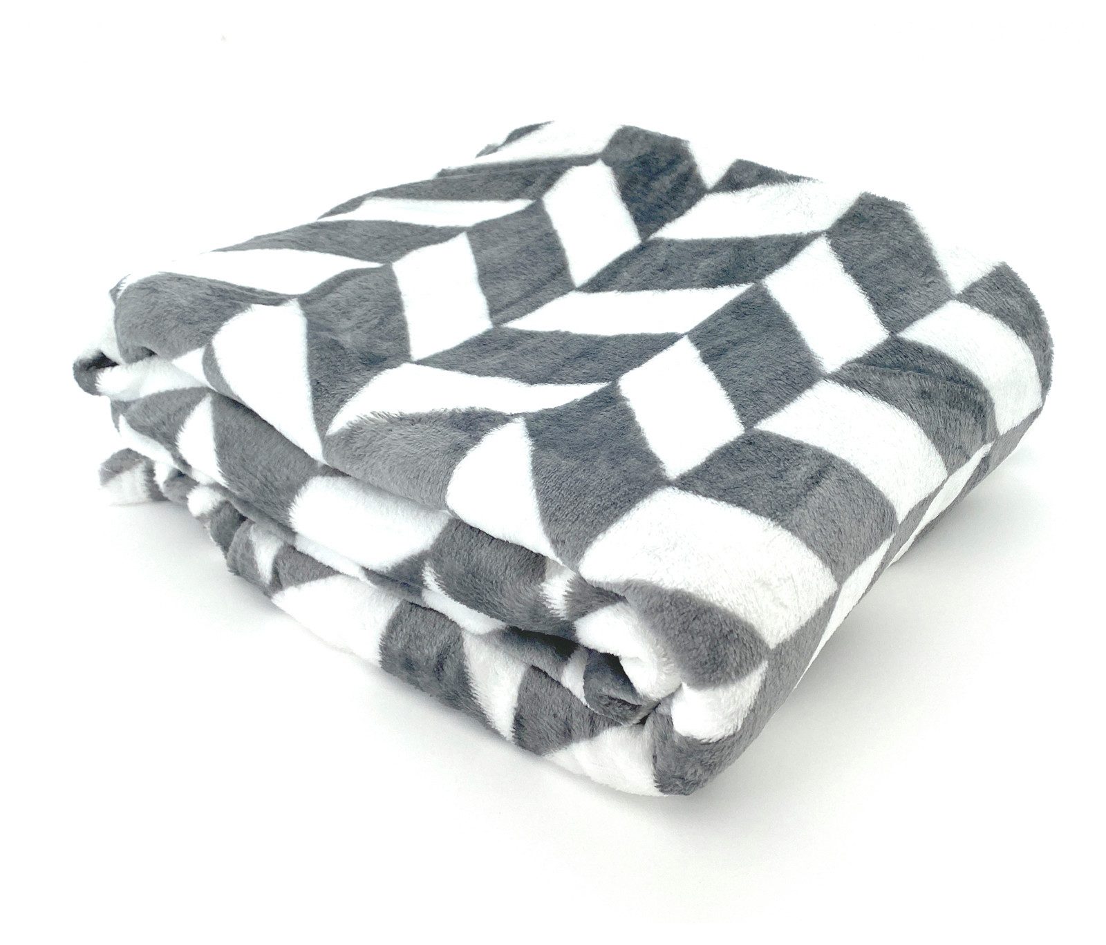 Wohndecke Soft Flanell Kuscheldecke Chevron Raute 150x200, heimtexland, super weich I wärmend I leicht I Allergiker geeignet