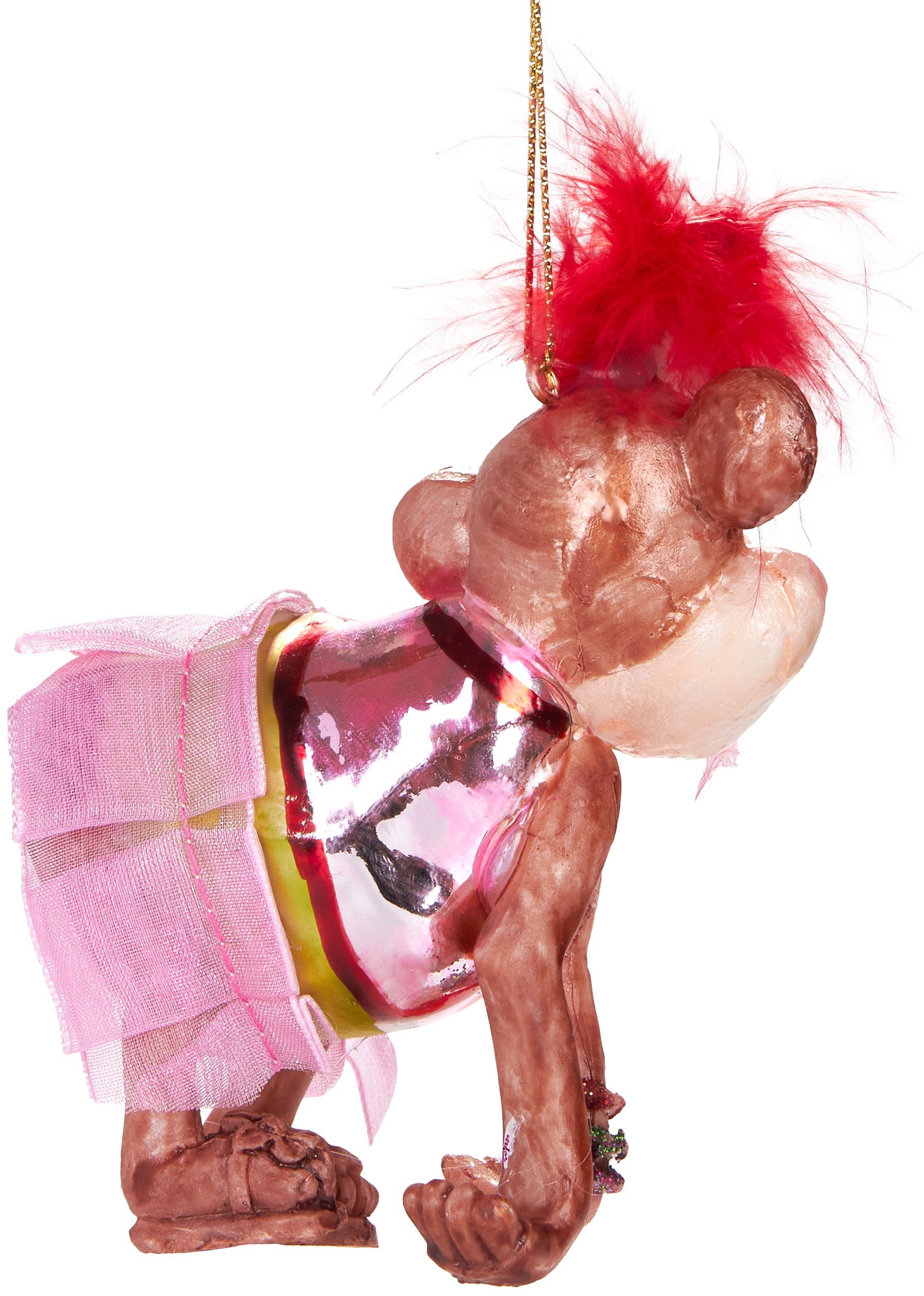 BRUBAKER Christbaumschmuck Handbemalte Weihnachtskugel Zirkusaffe mit Kleid günstig online kaufen