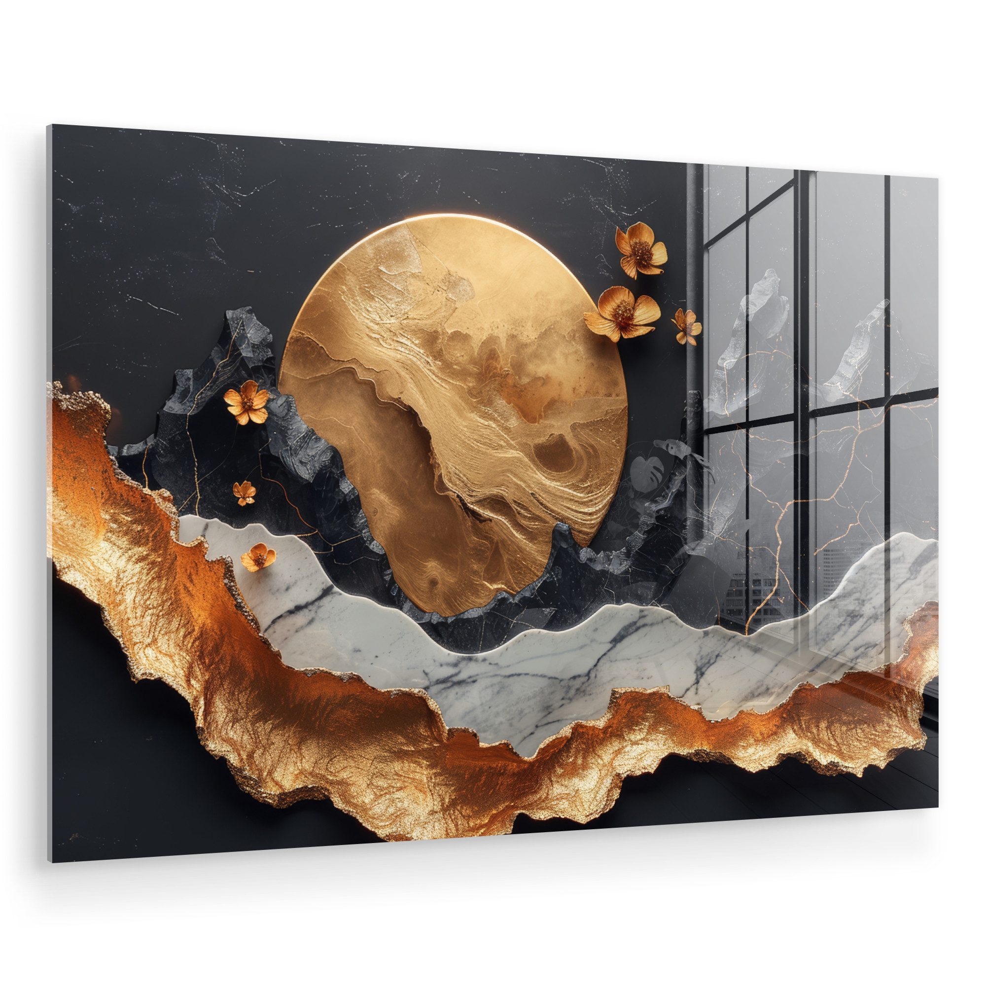 MuchoWow Acrylglasbild Kunst - Gold - günstig online kaufen