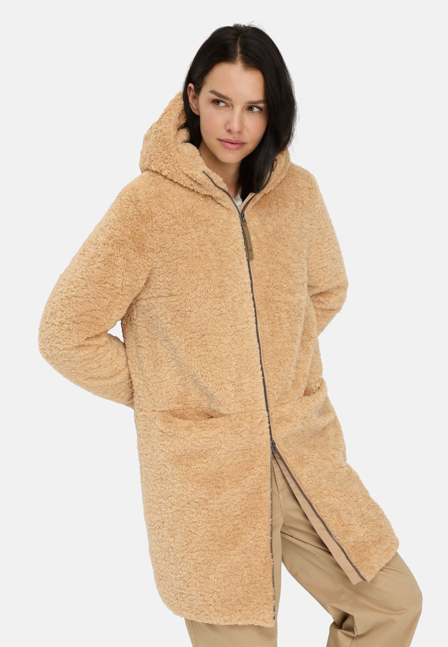 camel active Langmantel mit Kapuze Langarm Kapuze