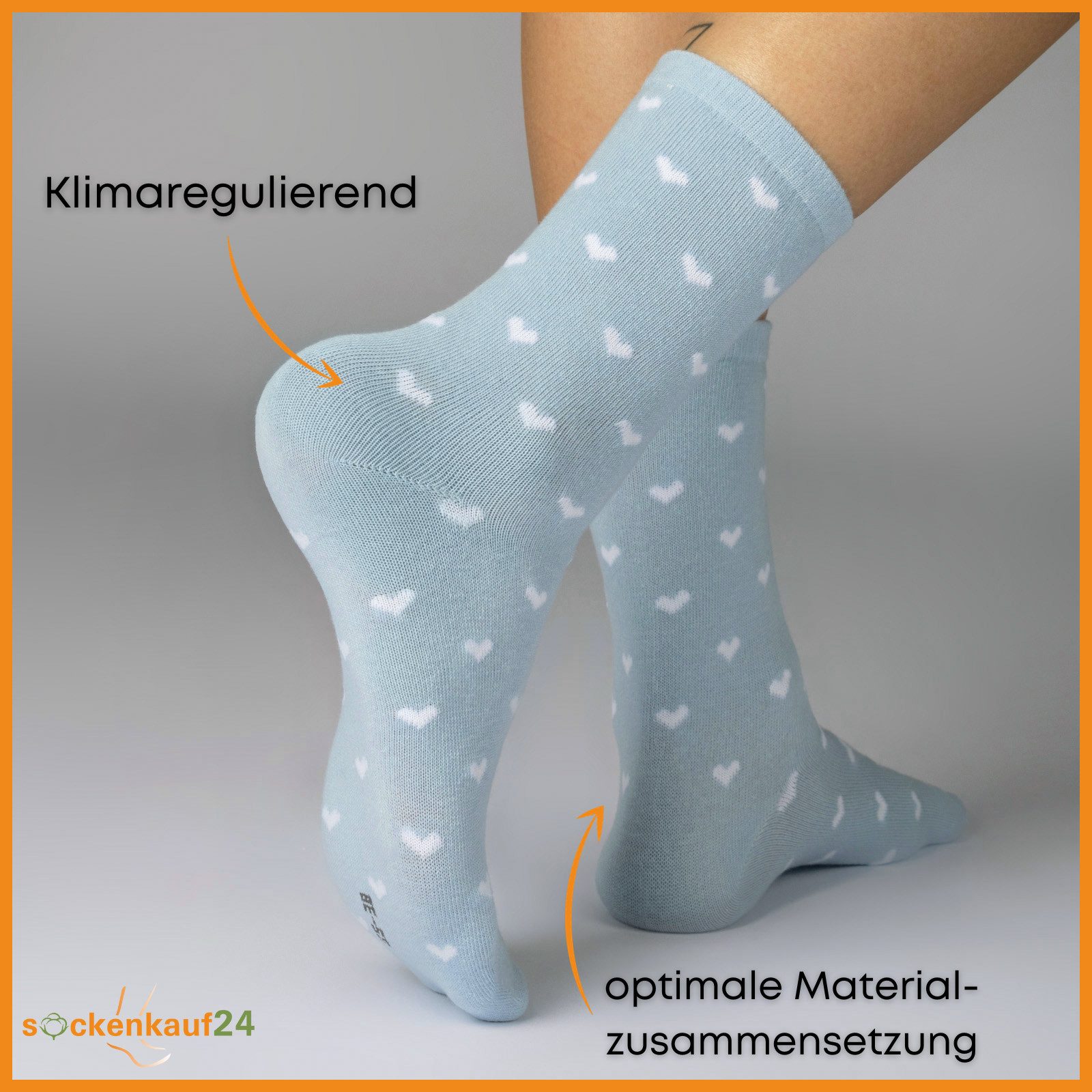 sockenkauf24 Basicsocken 10 Paar Damen Socken Mehrfarbig Streifen Punkte (34924, 35-38) Herzen Maritim Baumwolle – Bild 5 von 5