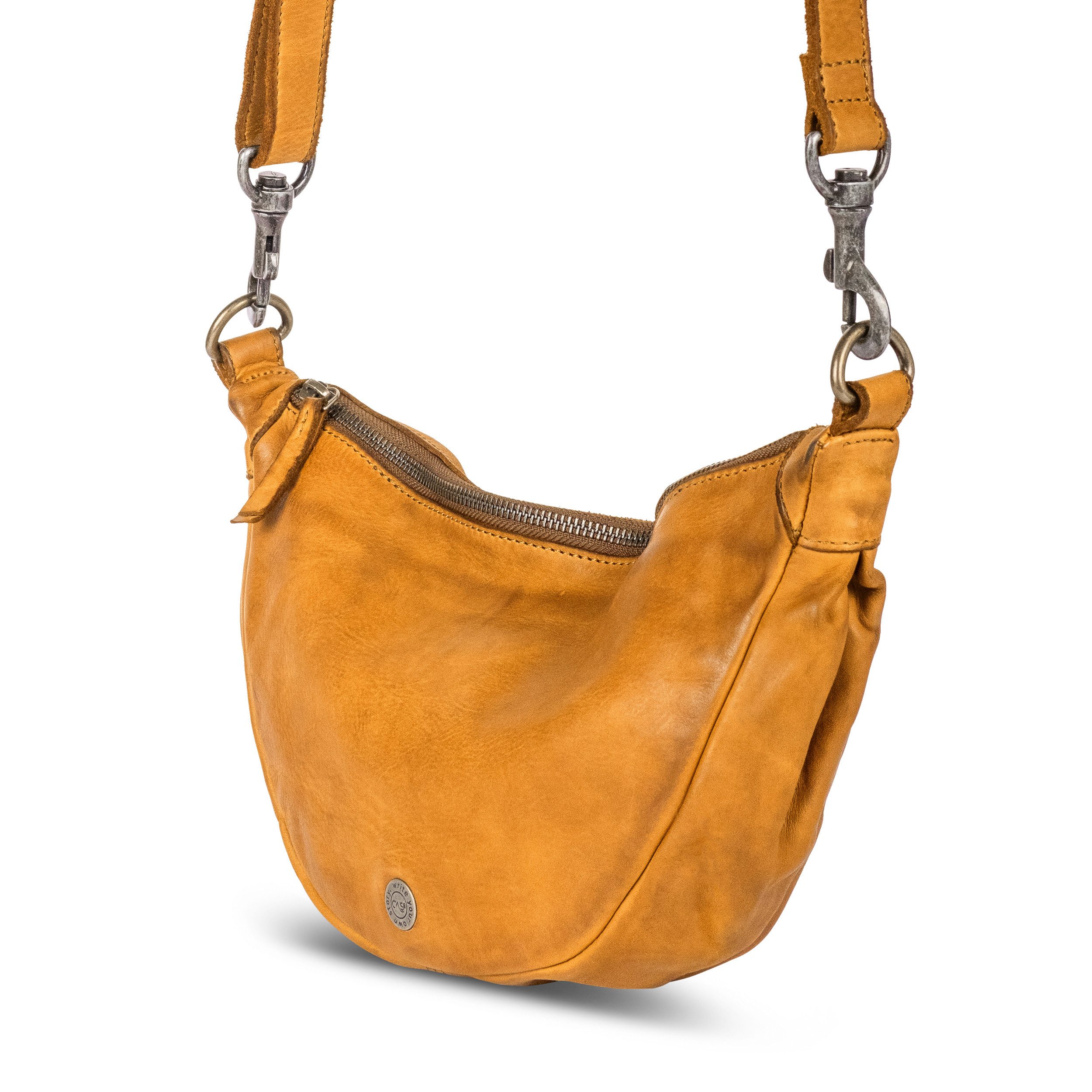 Cas8 Umhängetasche in halbmondform - Moonbag für Damen aus premium Leder