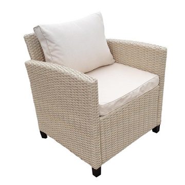 bellavista - Home&Garden® Gartenlounge-Set Gartenmöbel Set Rattan Ecklounge Madeira braun/beige, (Set, 6-tlg), Sitzgruppe, Gartenmöbel Set Ecklounge mit Sessel und Hocker