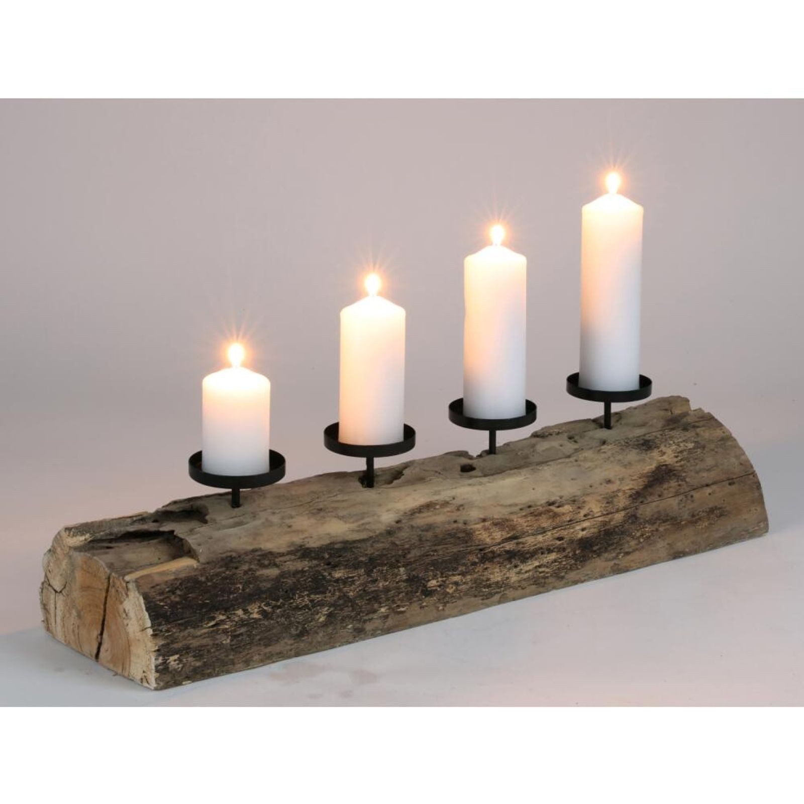 BURI Kerzenständer XXL Kerzenhalter Holz 70cm Weihnachtsdeko Kerzenständer Adventskranz