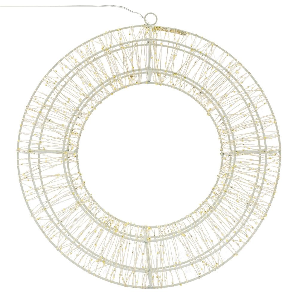 ECD Germany Dekokranz Wandkranz Hängekranz Weihnachts Kranz Lichterkranz Dekorationskranz, Türkranz Ø50cm 1440 LEDs & Timer Innen/Außen IP44 wetterfest Warmweiß