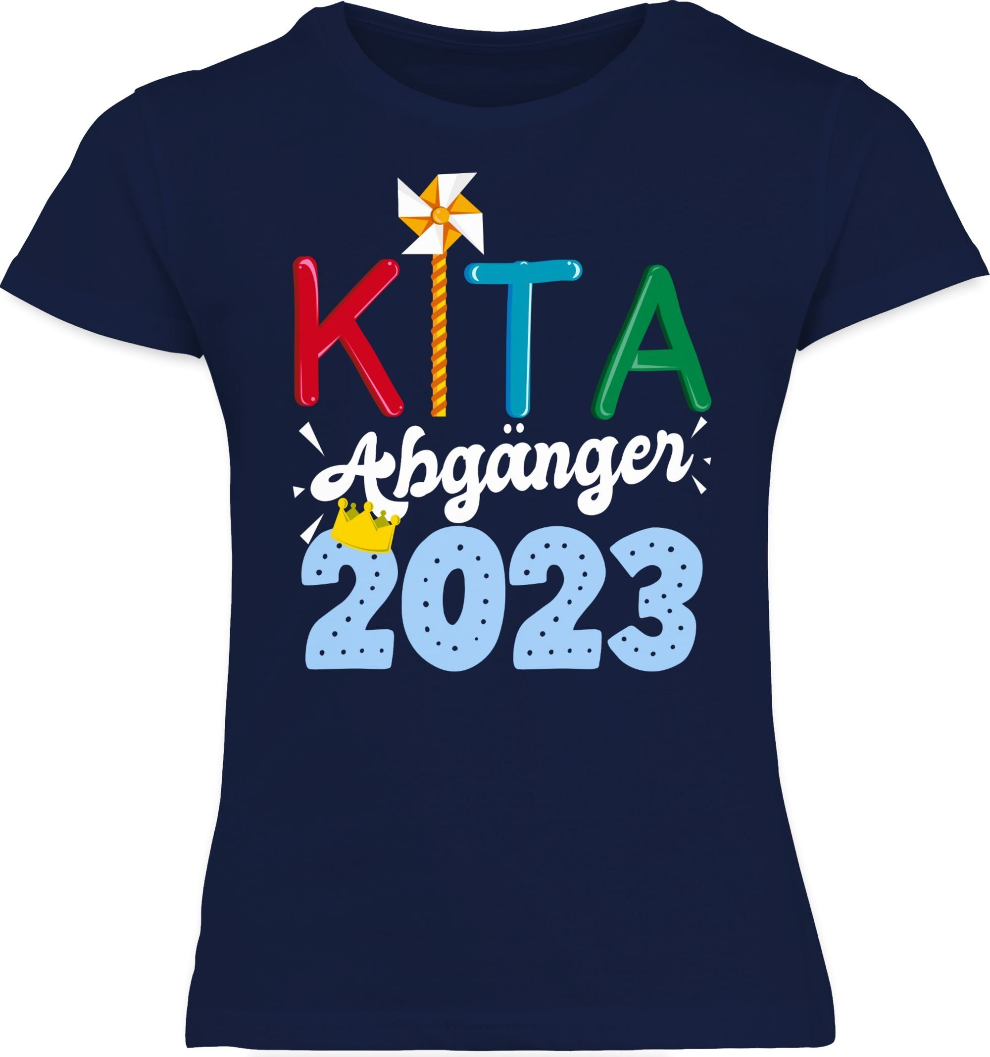 Dunkelblau Mädchen Abgänger Kita I 2023 Shirtracer 3 T-Shirt Einschulung