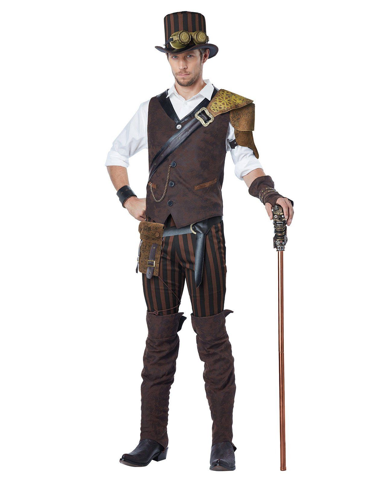 Kostüm Steampunk Abenteurer Kostüm braun-beige
