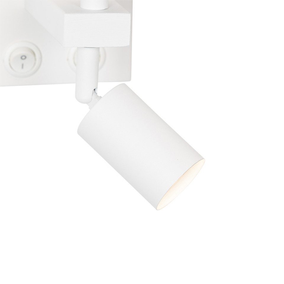 Qazqa LED Leselampe Brescia, ohne Leuchtmittel, Warmweiß, QAZQA Lese­leuchte, e27, Weiß, Stahl, Modern