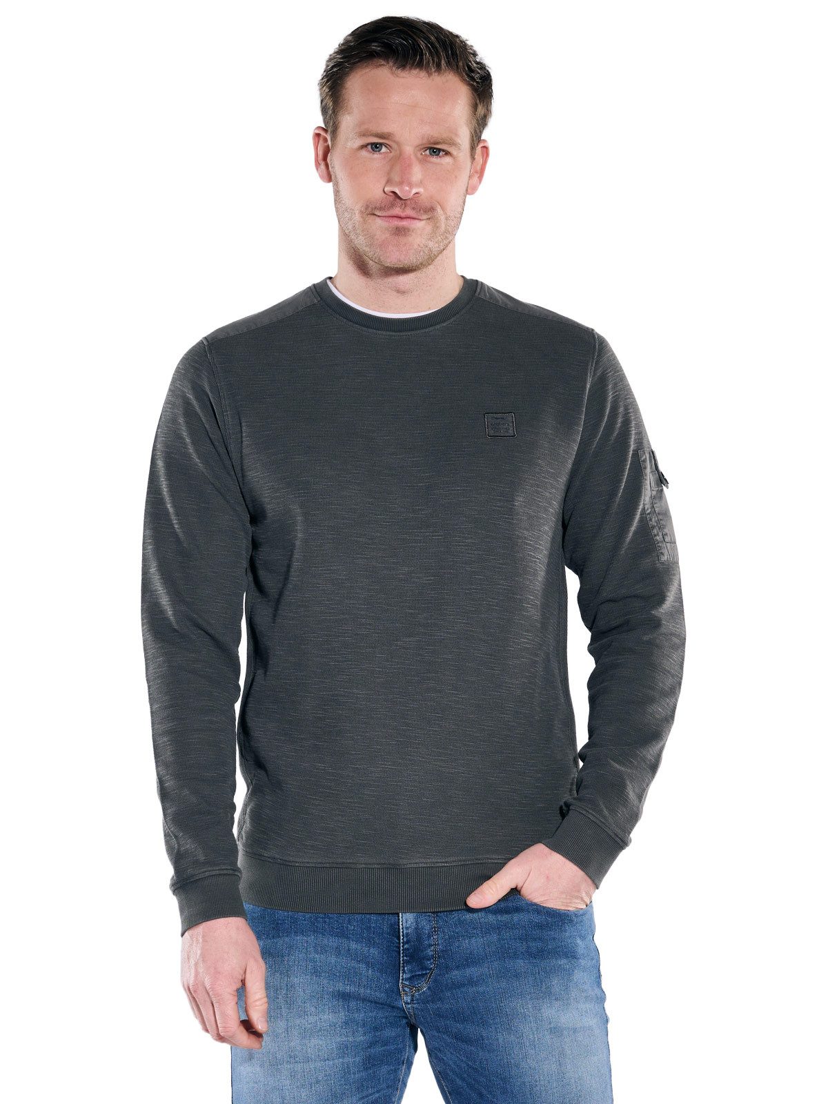 Engbers Langarmshirt Herren Rundhals Shirt, Anthrazit