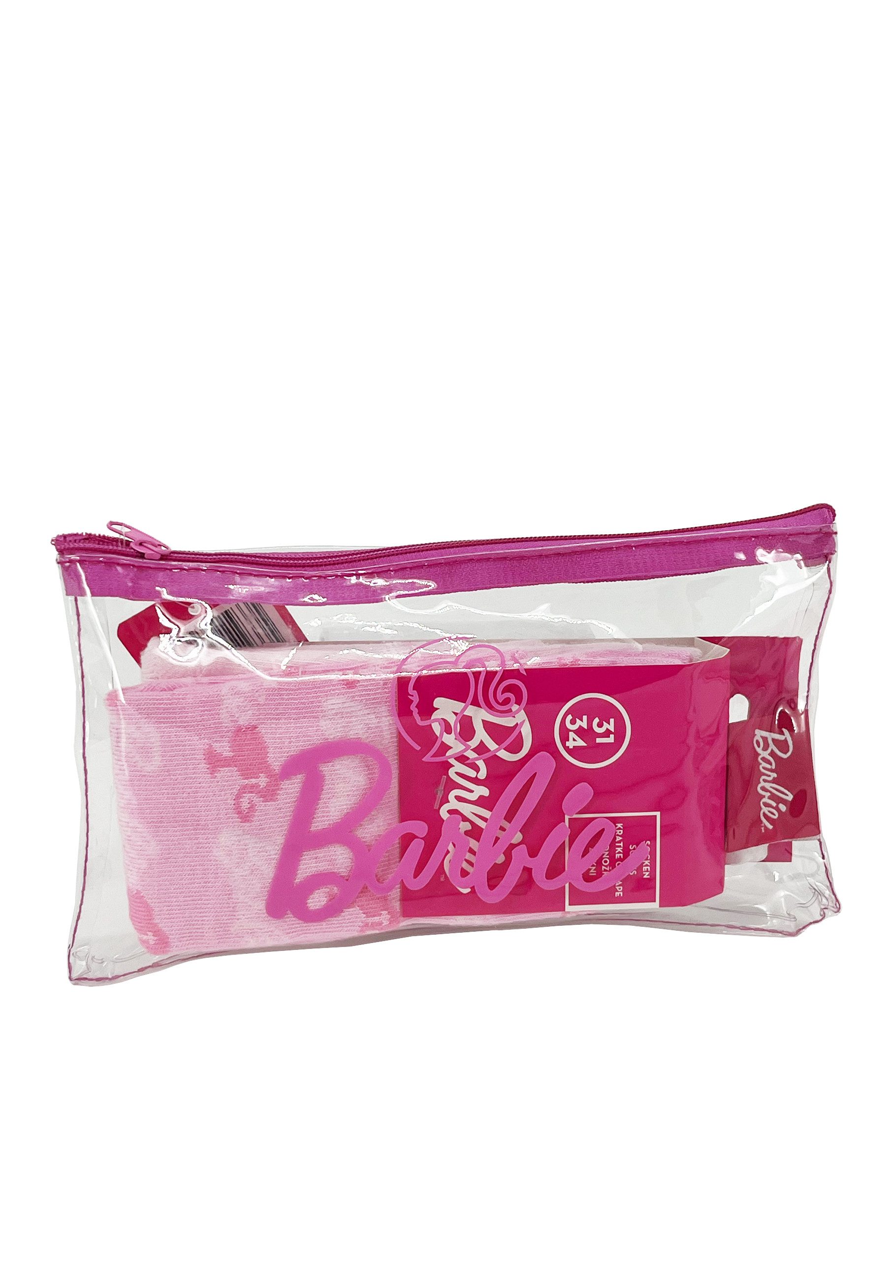 ONOMATO! Socken Barbie Geschenk-Set Socken 3er Pack + Kosmetiktasche (4-Paar)