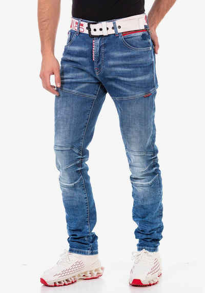 Cipo & Baxx Regular-fit-Jeans mit modischen Details