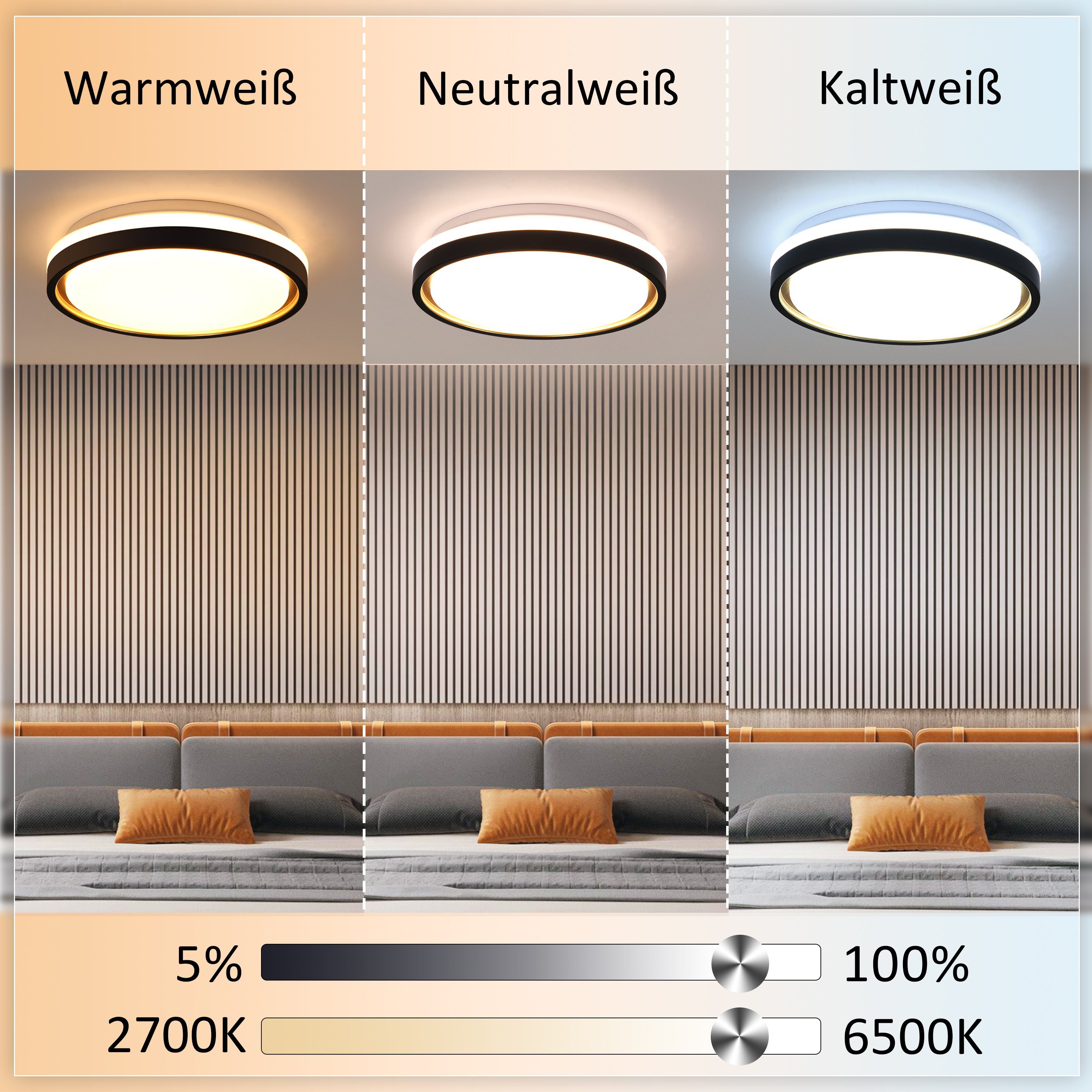 ZMH LED Deckenleuchte Wohnzimmer Ø30CM Dimmbar mit Fernbedienung Modern Dec günstig online kaufen