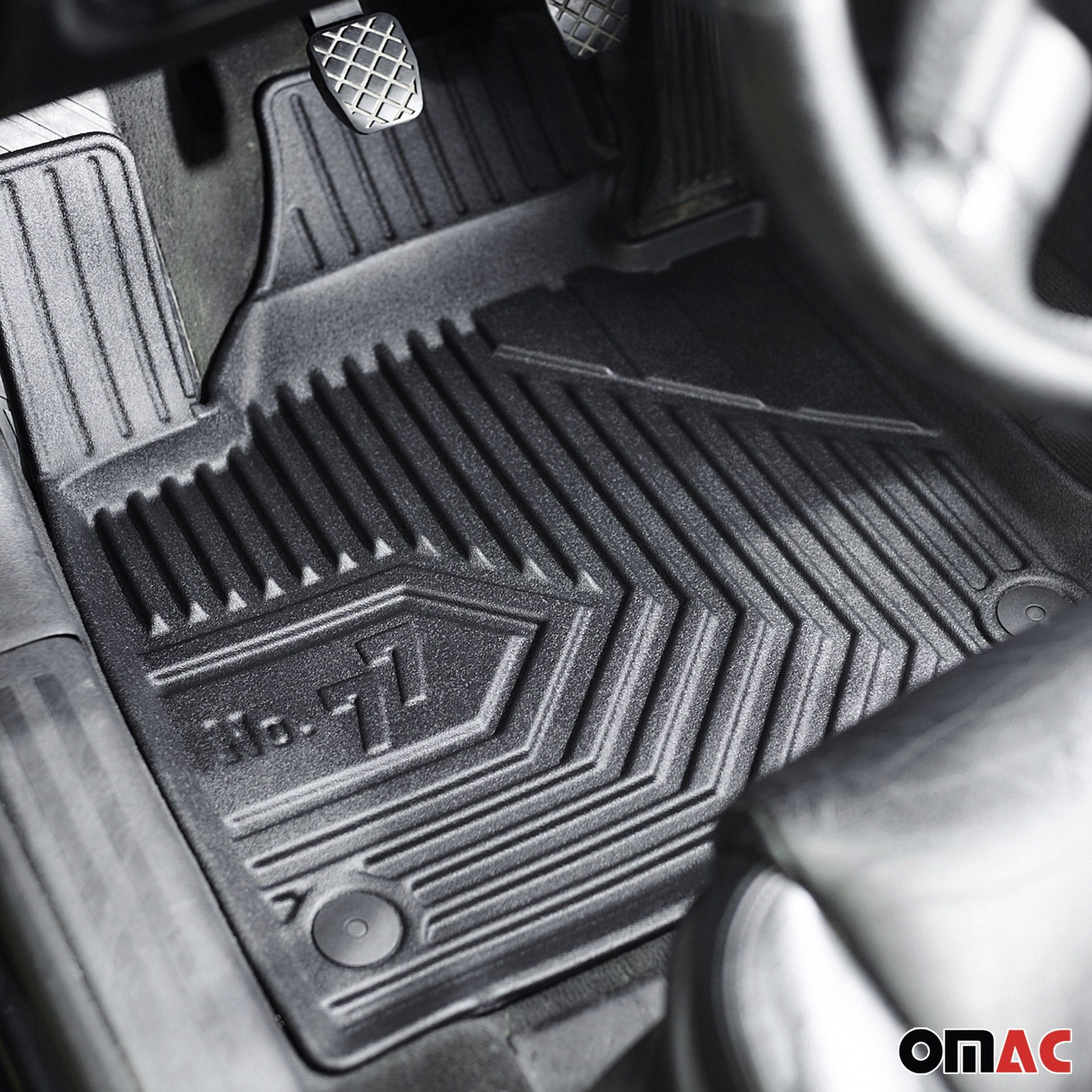 OMAC Auto-Fußmatten Gummimatten für Tesla Model S 2012-2021 Pre-FL TPE Schwarz 3 teile (3 St), für Tesla Model S 2012-2021 Pre-FL Tesla Model S 2012-2021 Pre-FL, Antirutsch,Wasserfest,Einfache Installation