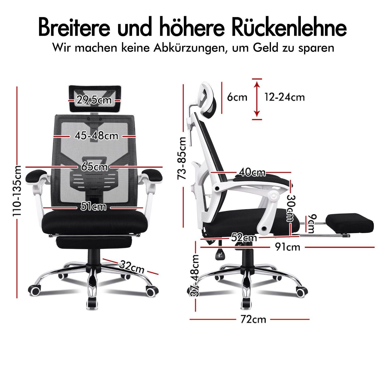 ALFORDSON Bürostuhl Ergonomischer aus Netzgewebe, 150° günstig online kaufen
