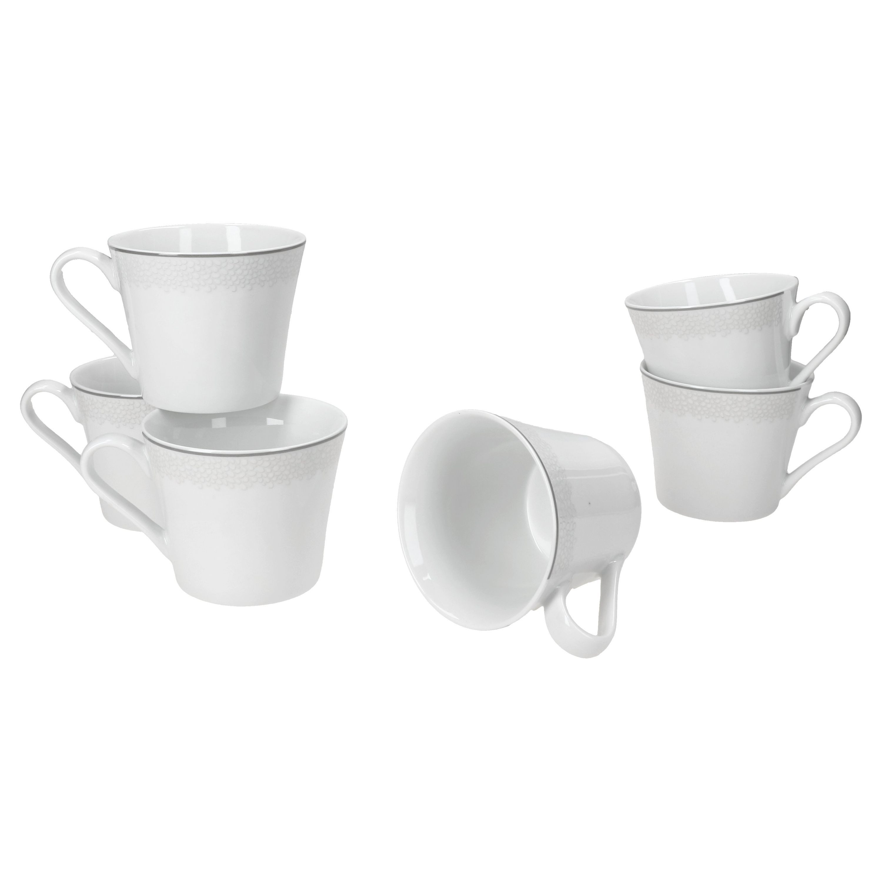Ritzenhoff & Breker Tasse Ritzenhoff Venezia Kaffeetasse für 6 Personen Becher Pott Relief, Porzellan