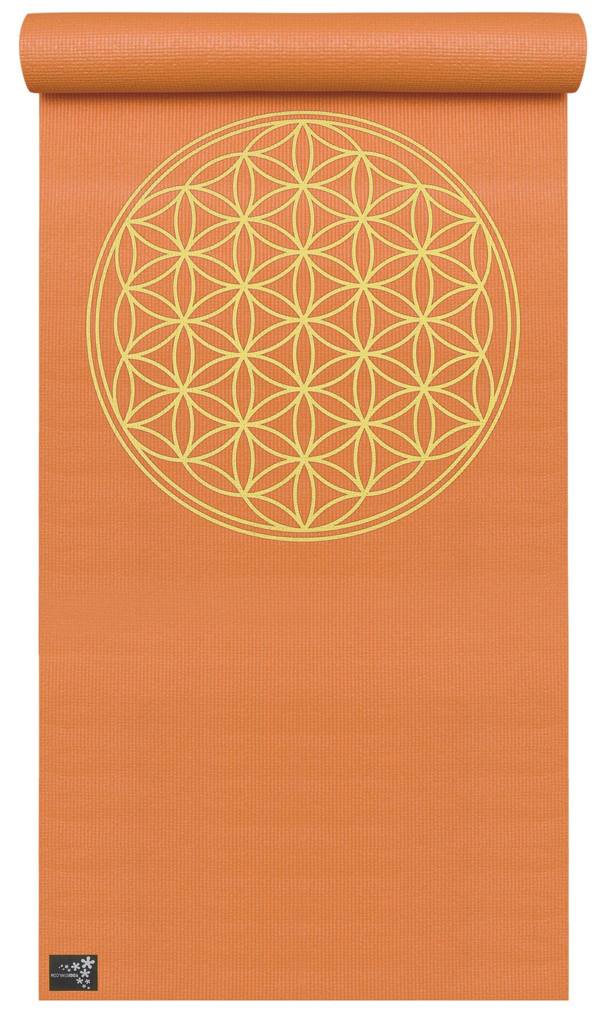Yogistar Yogamatte Yogamatte Basic Flower of Life (Standard, 1-St., Standard), Yogamatte mit großem Aufdruck der Lebensblume.