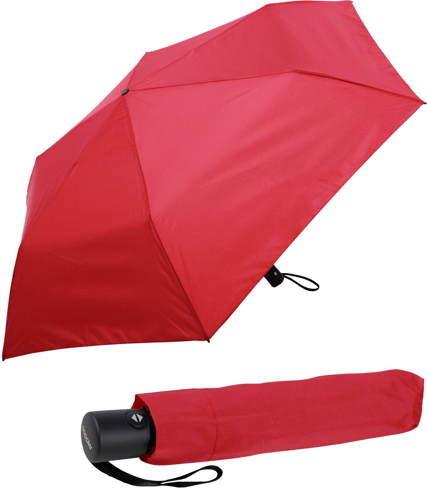 doppler® Taschenregenschirm winziger, leichter Schirm mit Auf-Zu-Automatik, klein, extrem leicht und stabil