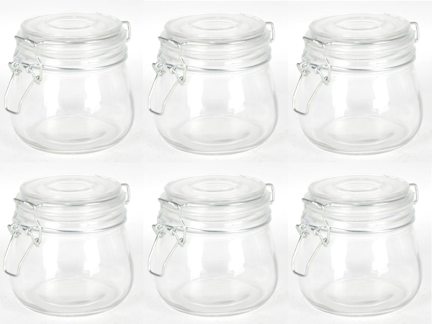 Einmachglas 6er-Set Drahtbügelglas 0,5L Einmachgläser Einweckglas Vorratsglas Marm