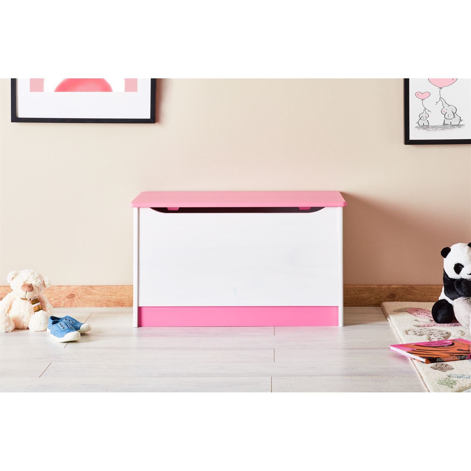 IDIMEX Spielzeugtruhe HANNAH (Set), Spielzeugtruhe Kiste Aufbewahrungsbox Kindermöbel Kiefer massiv Truhe