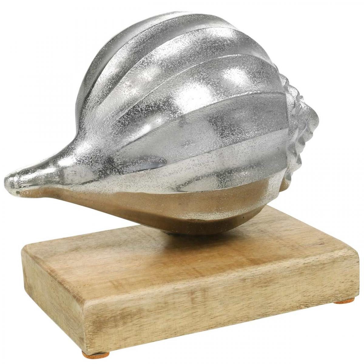 Dekofigur Muschel aus Metall, Maritime Dekoration Tischdekoration Vintage