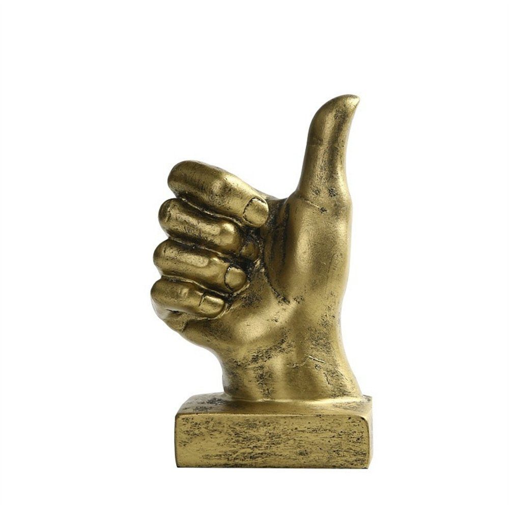 Statue (1 Geste Skulptur Statuen Finger St) Finger Dekor Dekohänger Hand Runxizhou Golden Harz