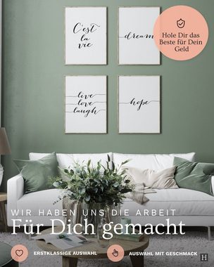 Heimlich Poster Set als Wohnzimmer Deko, Bilder DINA3 & DINA4, CestLaVie, Sprüche & Texte