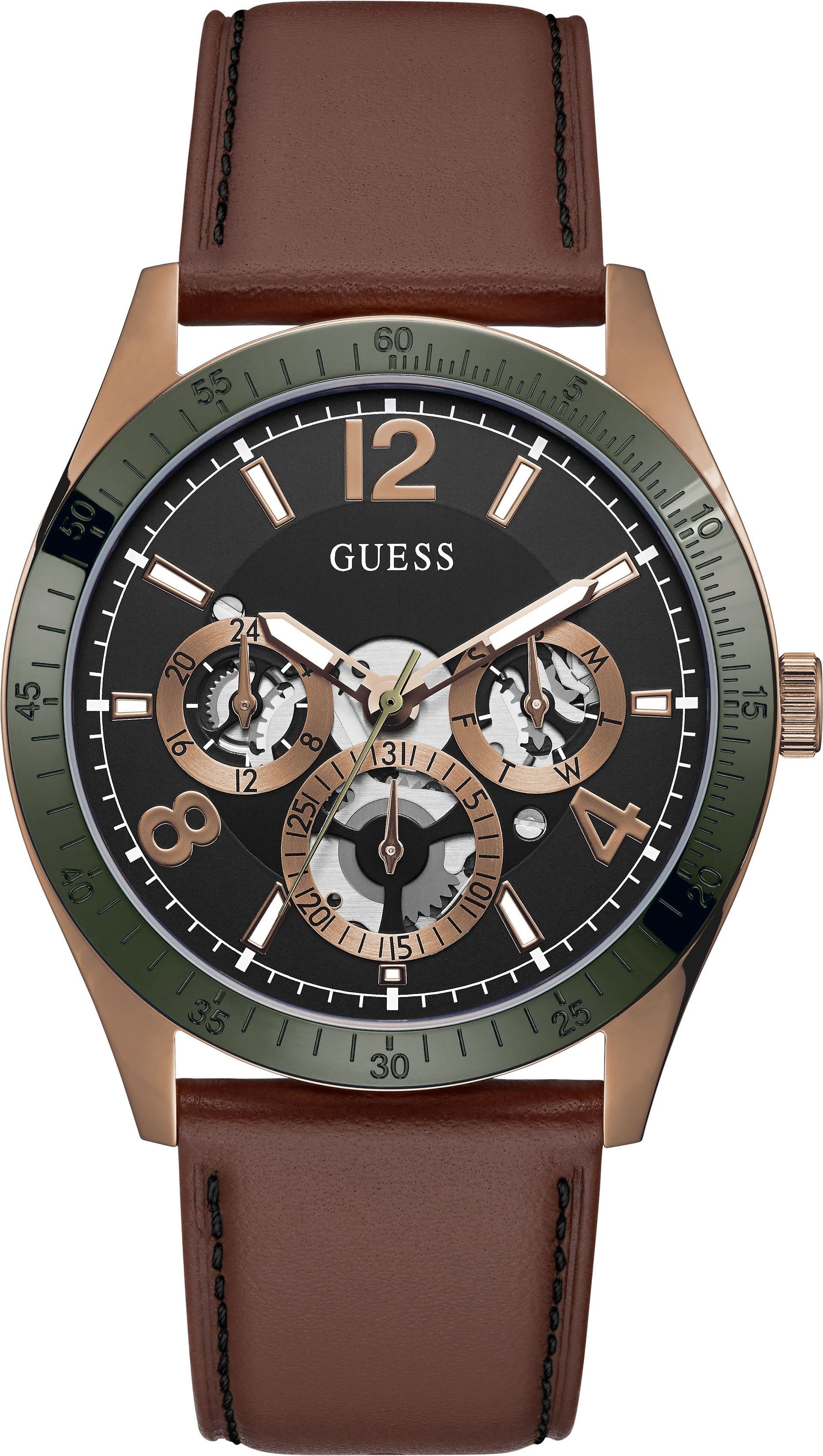 Guess Multifunktionsuhr GW0216G2,VECTOR, Ansprechende  Herrenmultifunktionsuhr