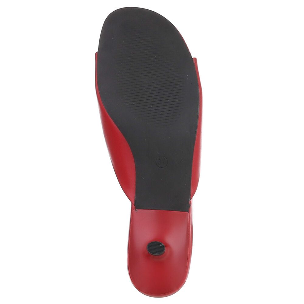 Ital-Design Damen Mules mit Blockabsatz und offener Spitze Pantolette (91849335) Pfennig-/Stilettoabsatz Pantoletten in Rot