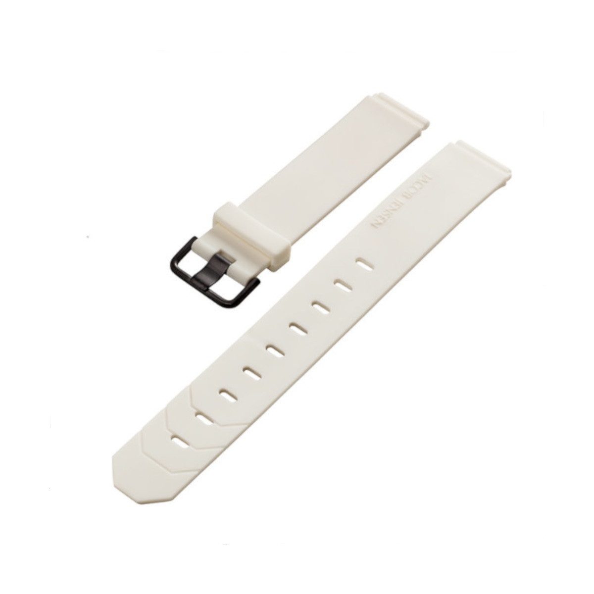 Jacob Jensen Quarzuhr Kautschuk Uhrenarmband weiß, Verschluss schwarz