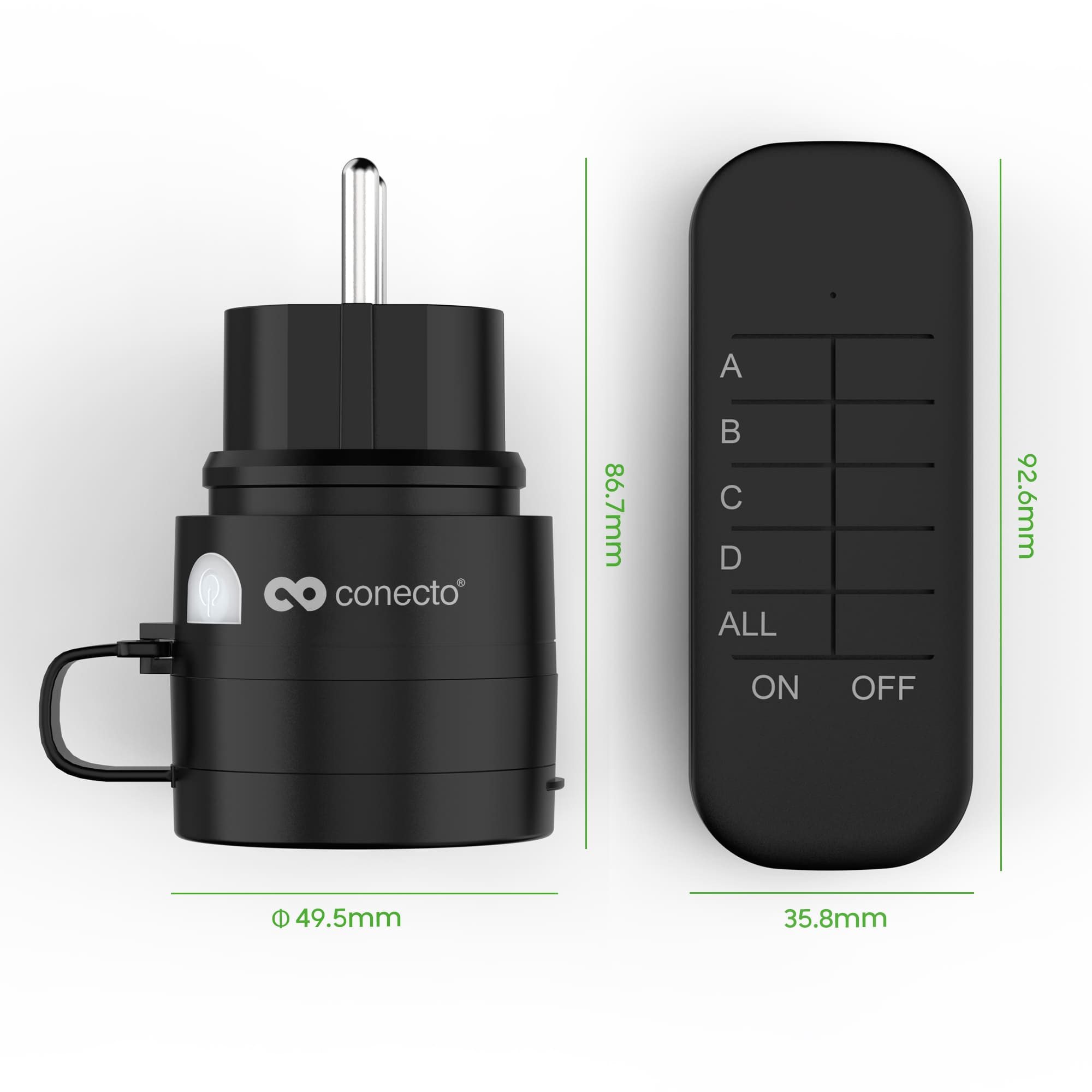 conecto Funksteckdose Funksteckdose mit Fernbedienung für außen Outdoor Set IP44, 3-St.