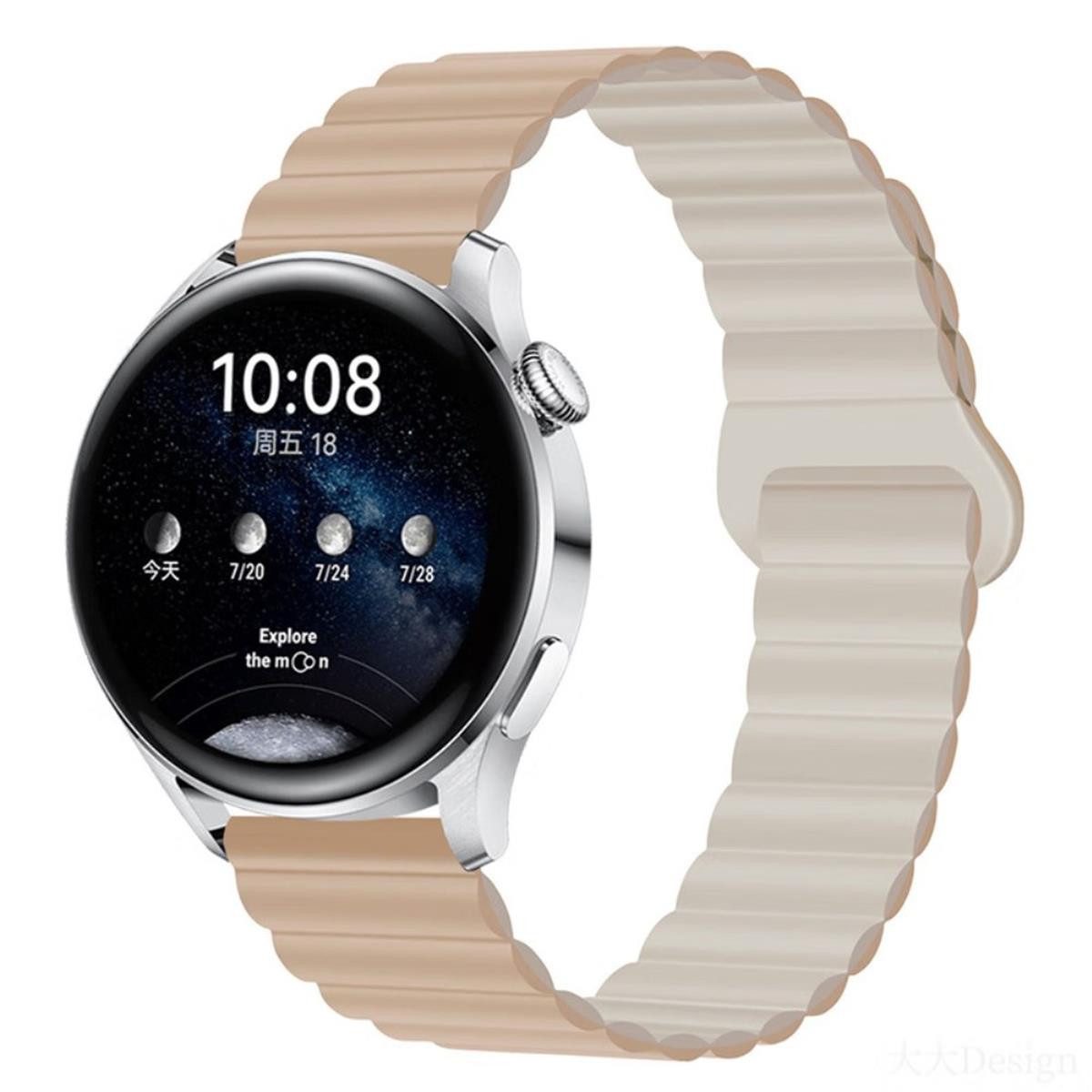 CoverKingz Handyhülle Armband für Samsung Galaxy Watch6/5/5Pro/4/3 Silikon Ersatzband 20mm 3,3 cm (1,3 Zoll), Wellendesign