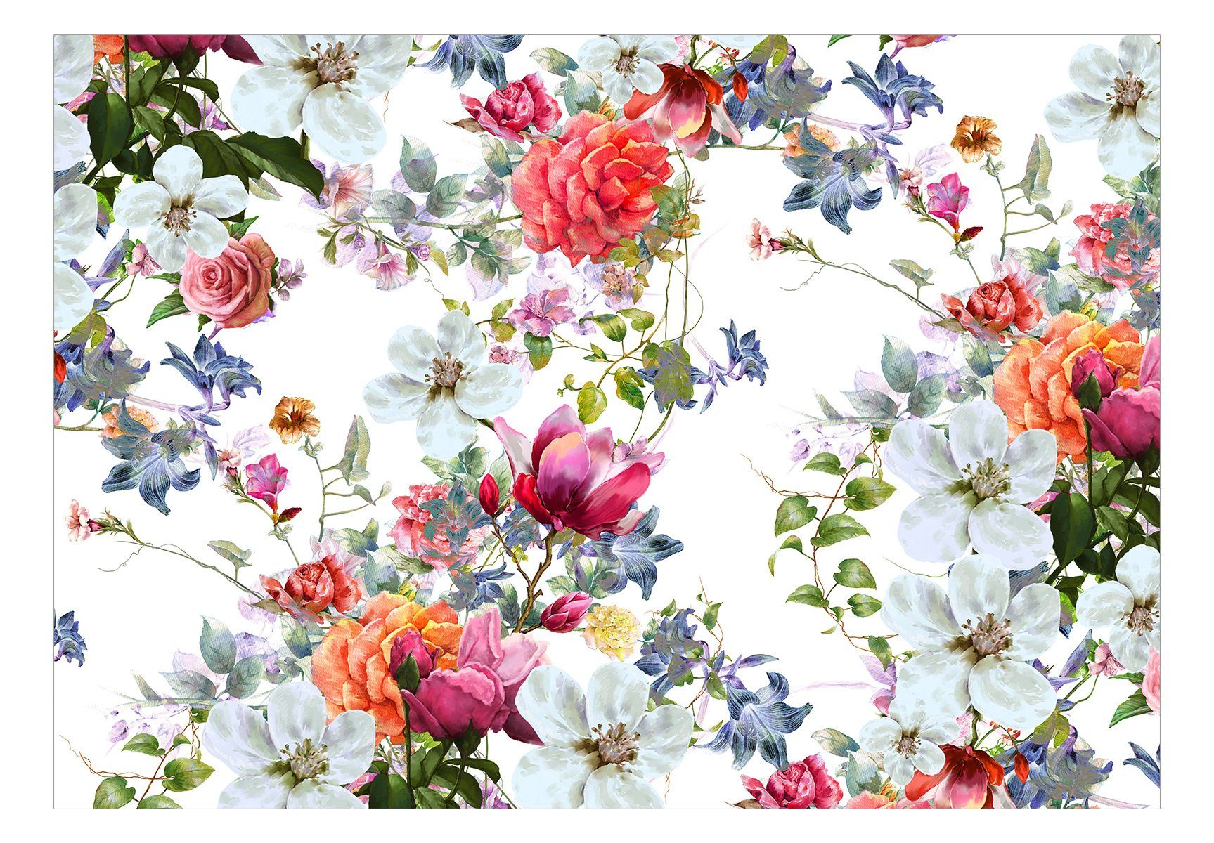 Vliestapete Bouquets lichtbeständige Tapete - 1x0.7 Multi KUNSTLOFT m, Colored halb-matt, Design