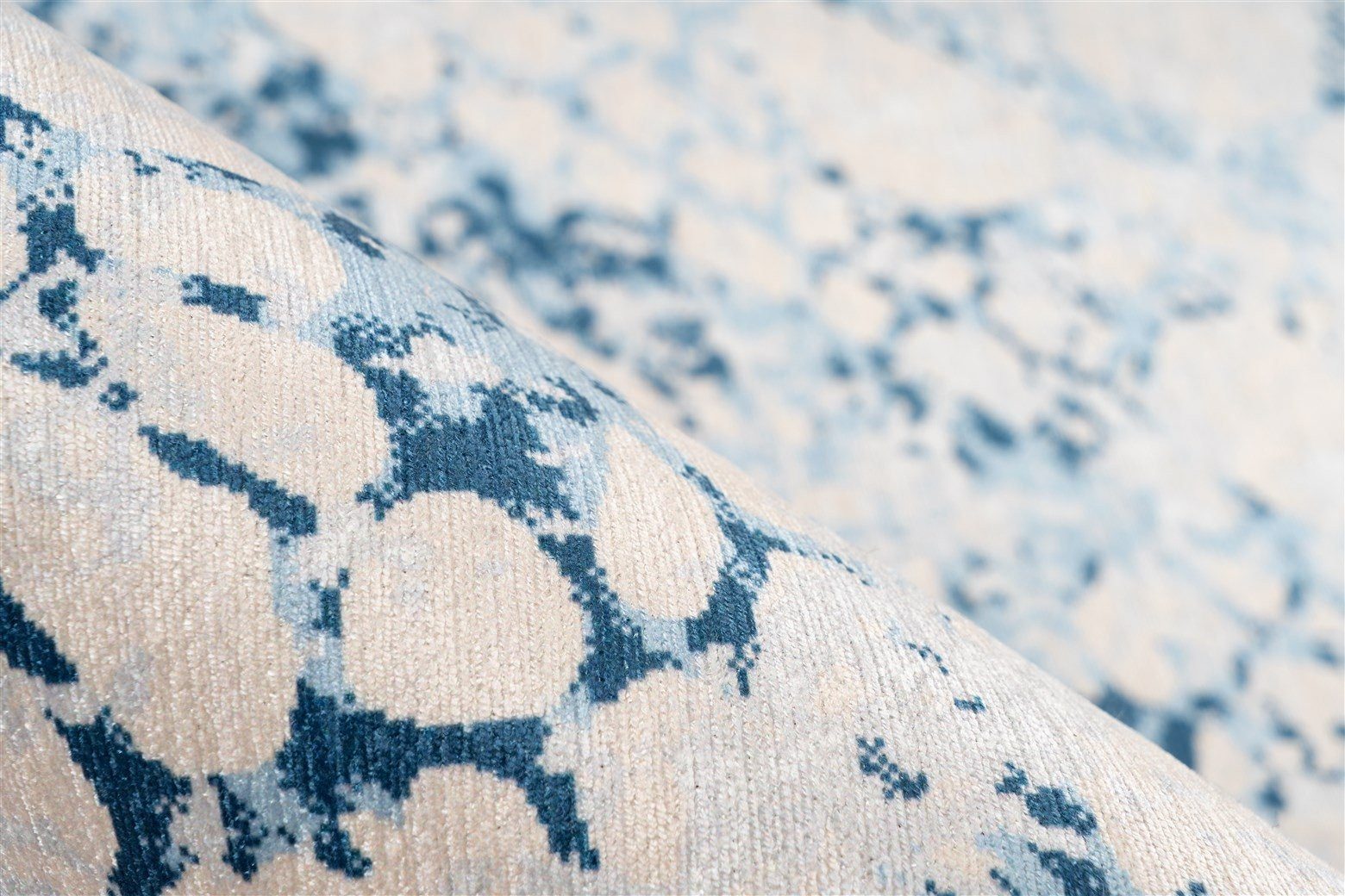 Kayoom Teppich in Creme / Blau, 100% Polyester - 240x170cm (LxB)