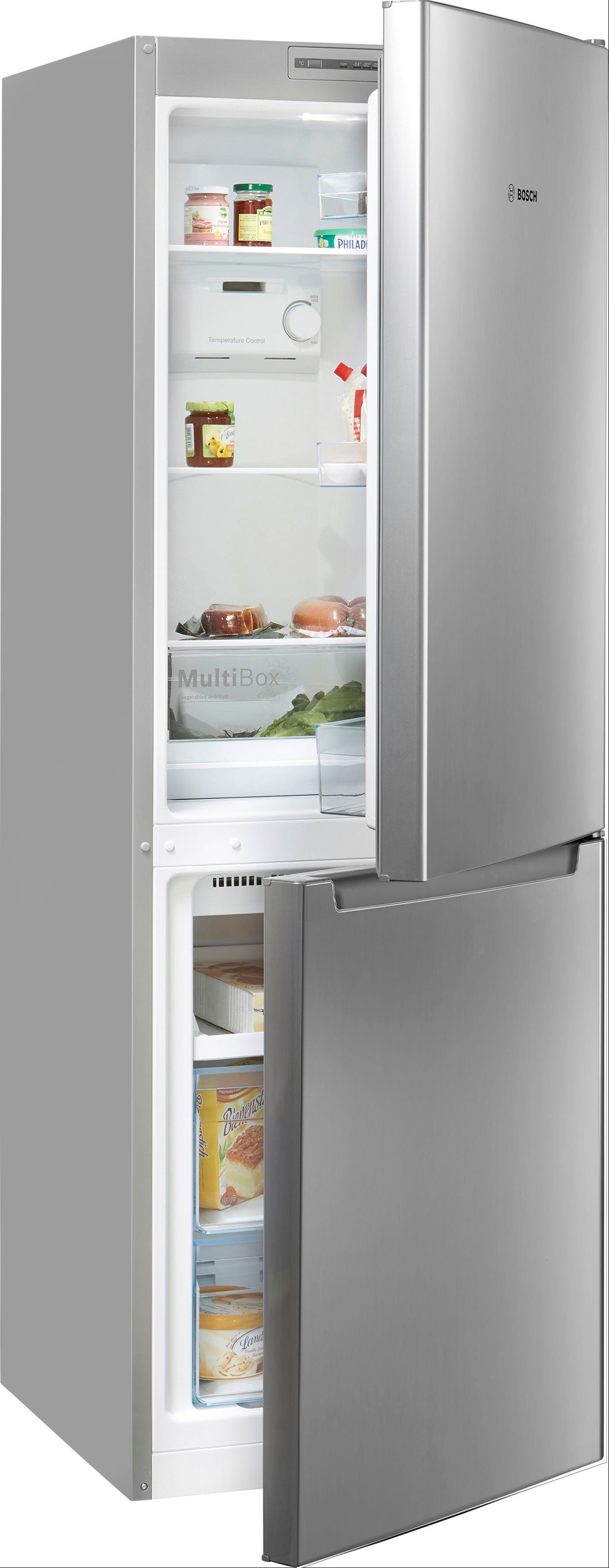 BOSCH Kühl-/Gefrierkombination Serie 2 KGN33NLEB, 176 cm hoch, 60 cm breit