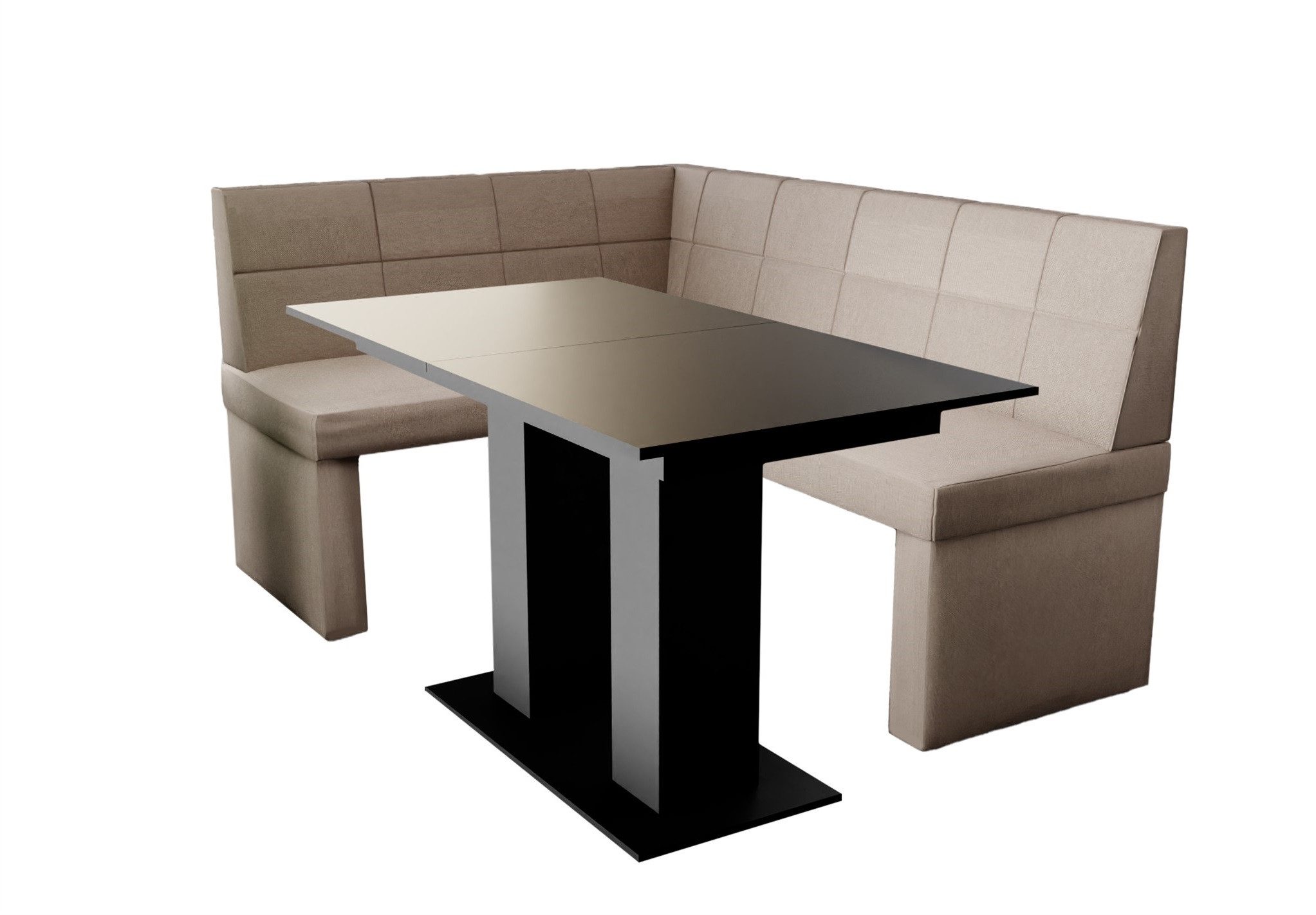 Fun Möbel Eckbankgruppe Eckbankgruppe „BLAKE“ Размер 168x128cm mit Tisch Schwarz, ausziehbarer Tisch