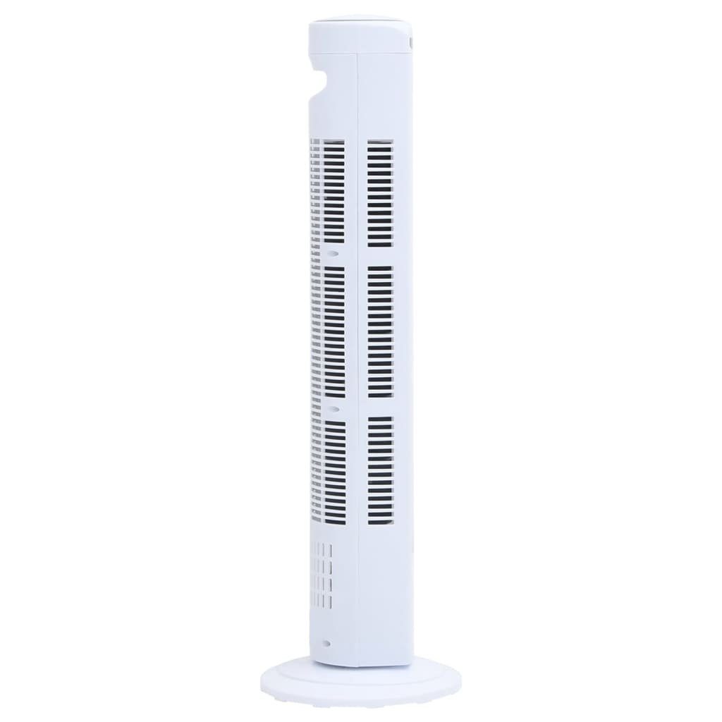 cm Timer Weiß Tischventilator Φ24x80 Turmventilator und mit Fernbedienung vidaXL