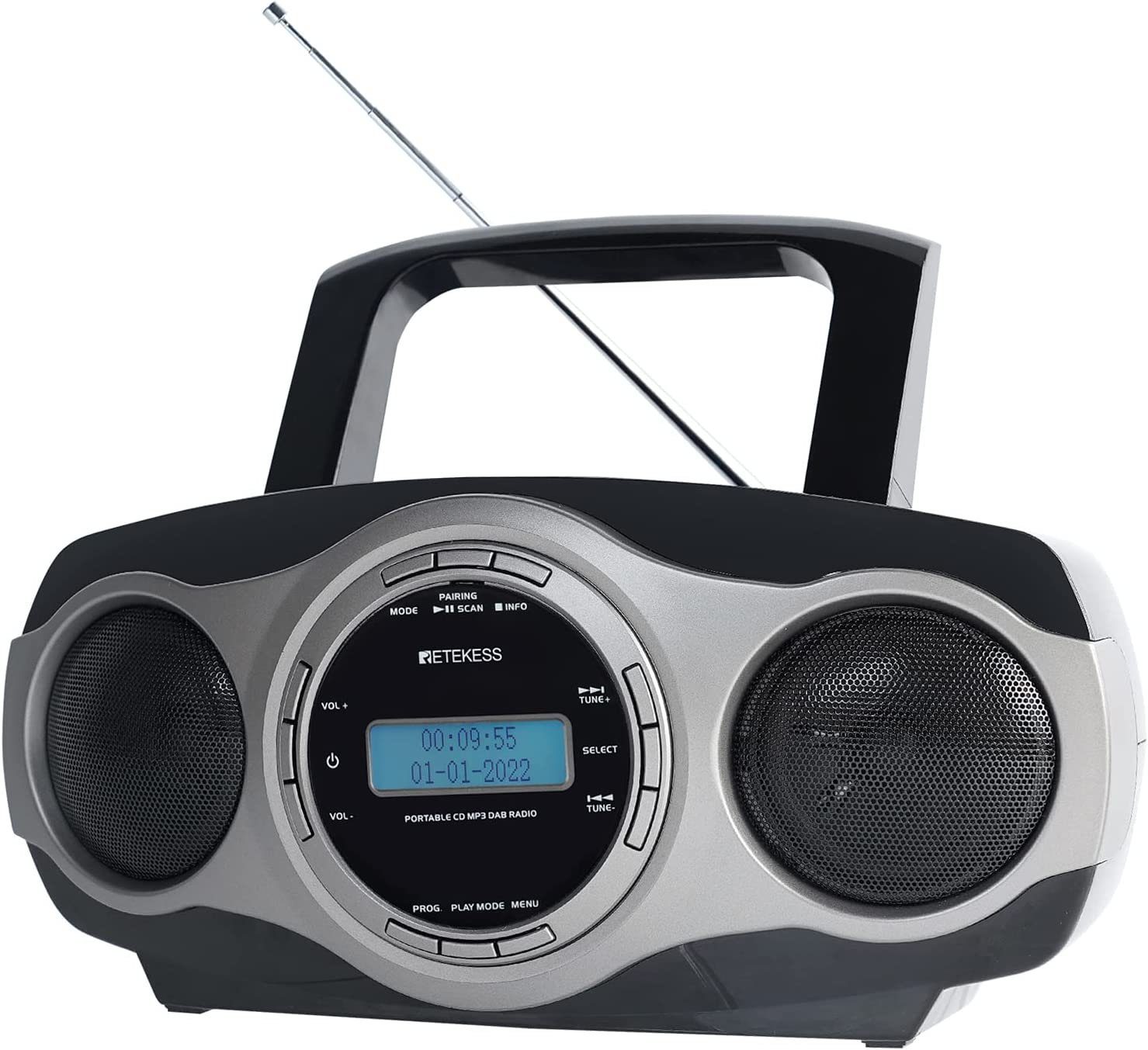 Retekess TR631 DAB Radio mit CD-Player, Boombox Bluetooth for Ostergeschenk  CD-Radiorecorder (DAB FM Radio mit Bluetooth, FM-Stereo, MP3 Player, LCD  Display mit Hintergrundbeleuchtung)