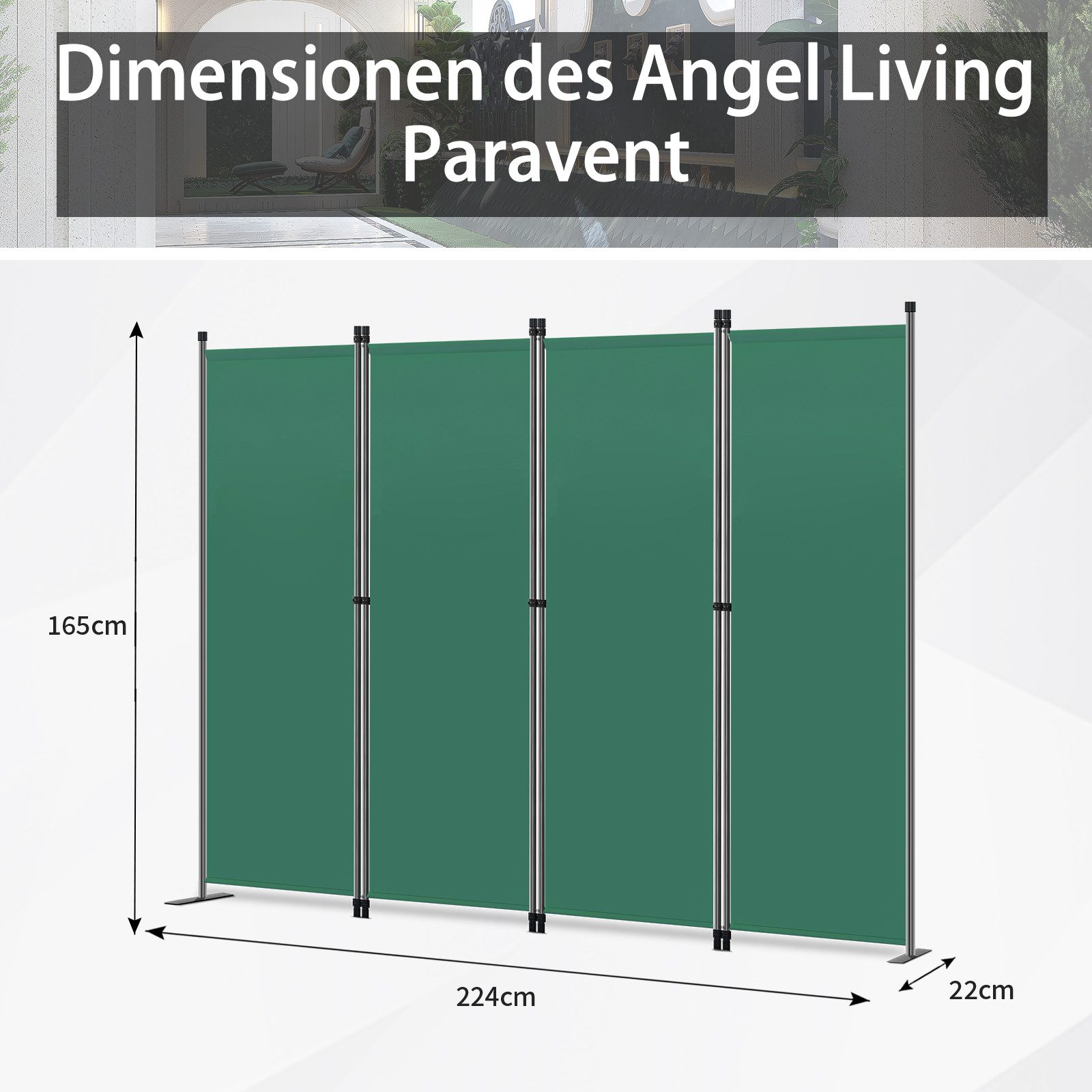 Angel Living Paravent KlappbarTrennwand Sichtschutz Faltbildschirm günstig online kaufen