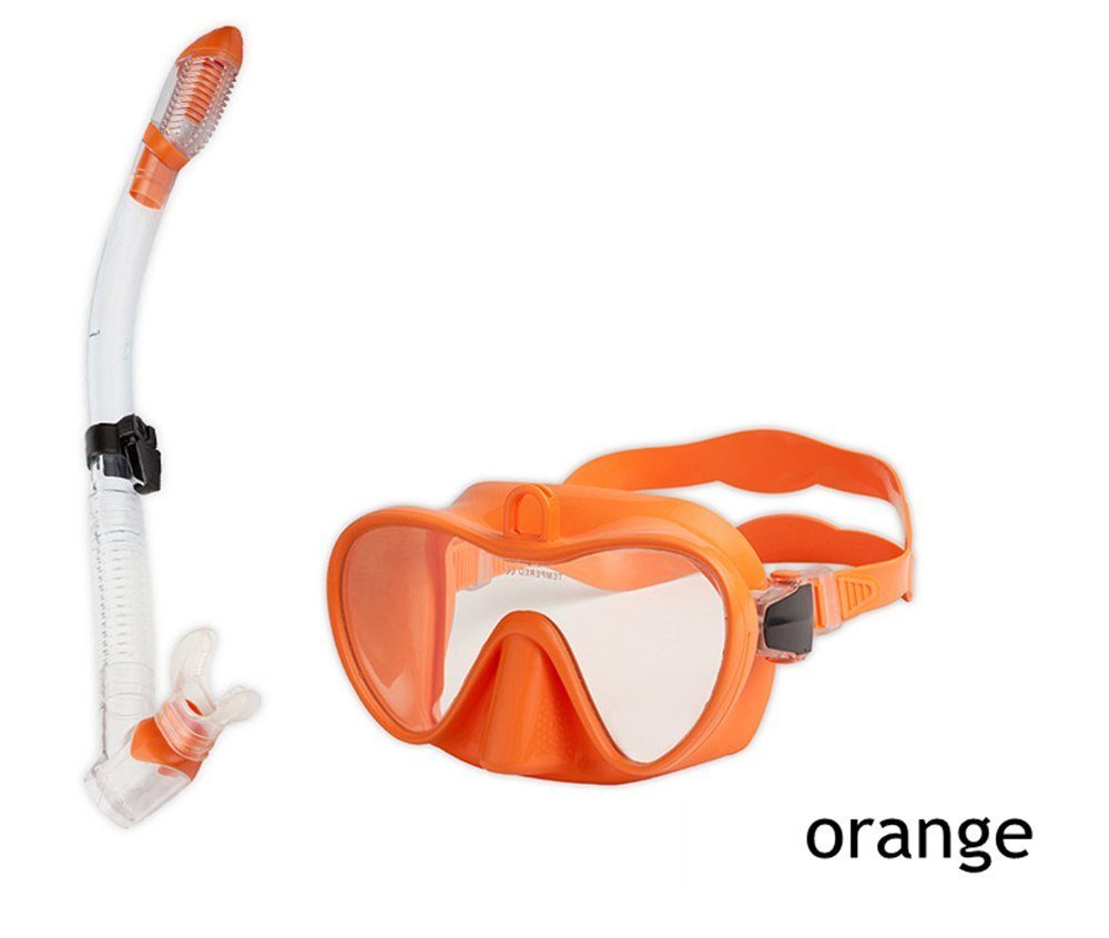 Schnorchel KIKAKO Unisex-Erwachsene mit Schnorcheln Taucherbrille Taucherbrille und orange Set