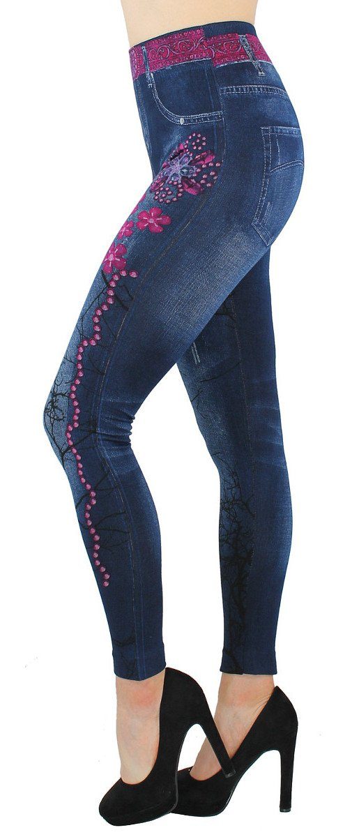 dy_mode Jeggings Damen Leggings in Jeans Optik High Waist Jeggings Jeansleg günstig online kaufen