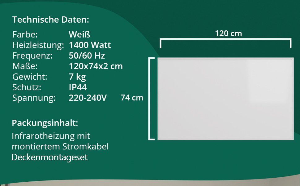 Ecowelle Infrarotheizung 300 - 1400 W günstig online kaufen
