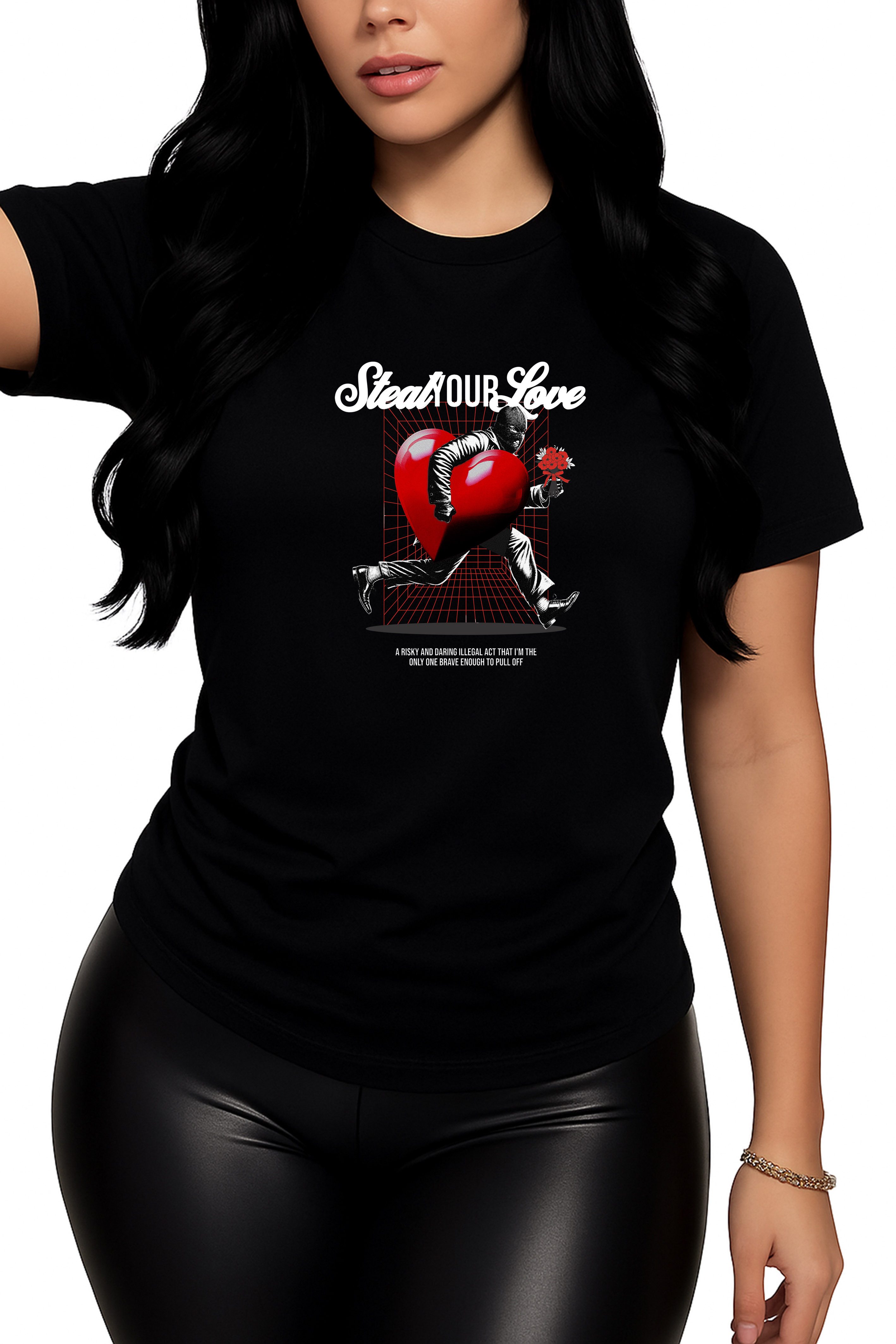Banco T-Shirt Damen T-Shirt „Steal Your Love“ mit Grafikdruck - Rundhals Ku günstig online kaufen
