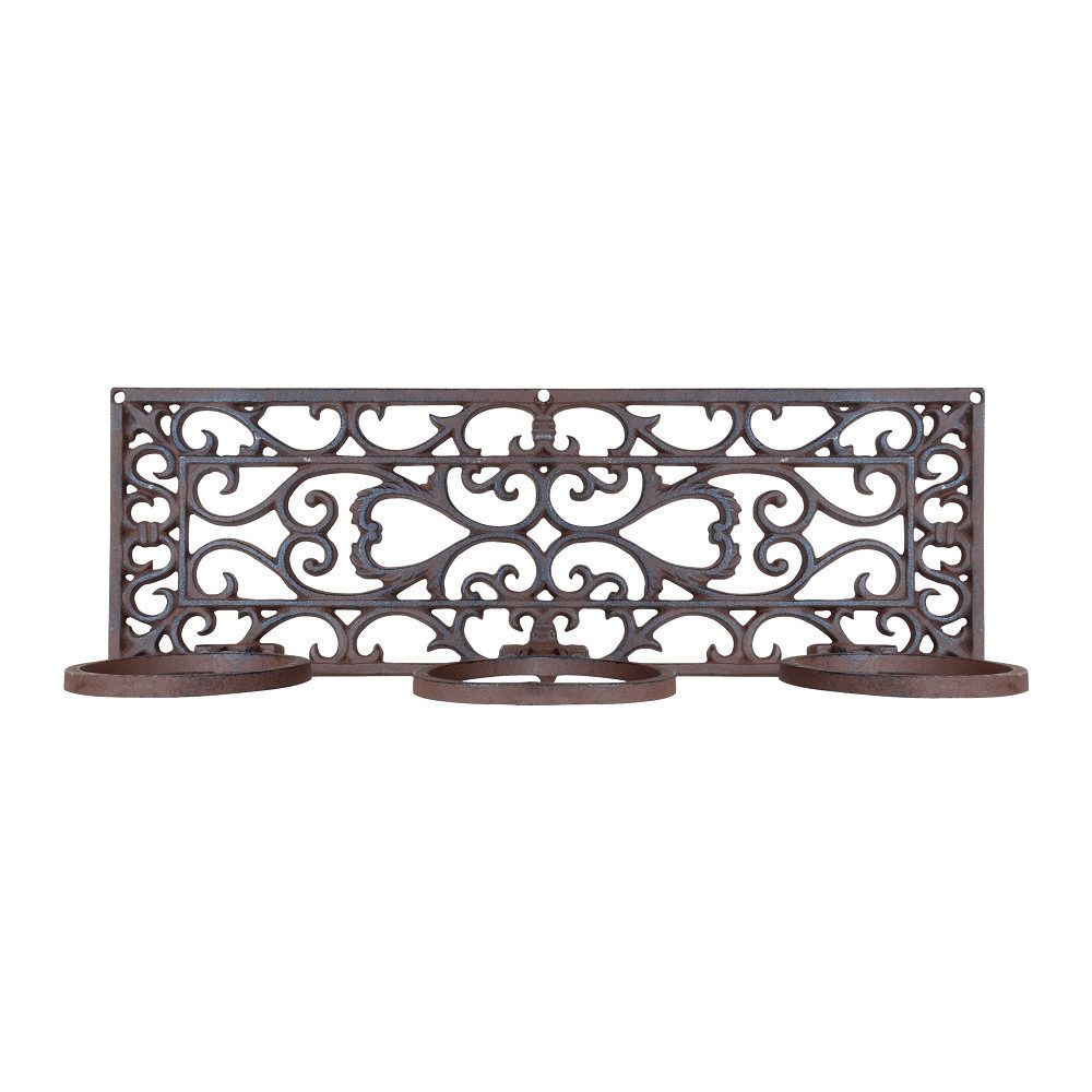 esschert design Pflanzschale Esschert Design Blumentopfhalter 3-fach Gusseisen Wandhänger Garten
