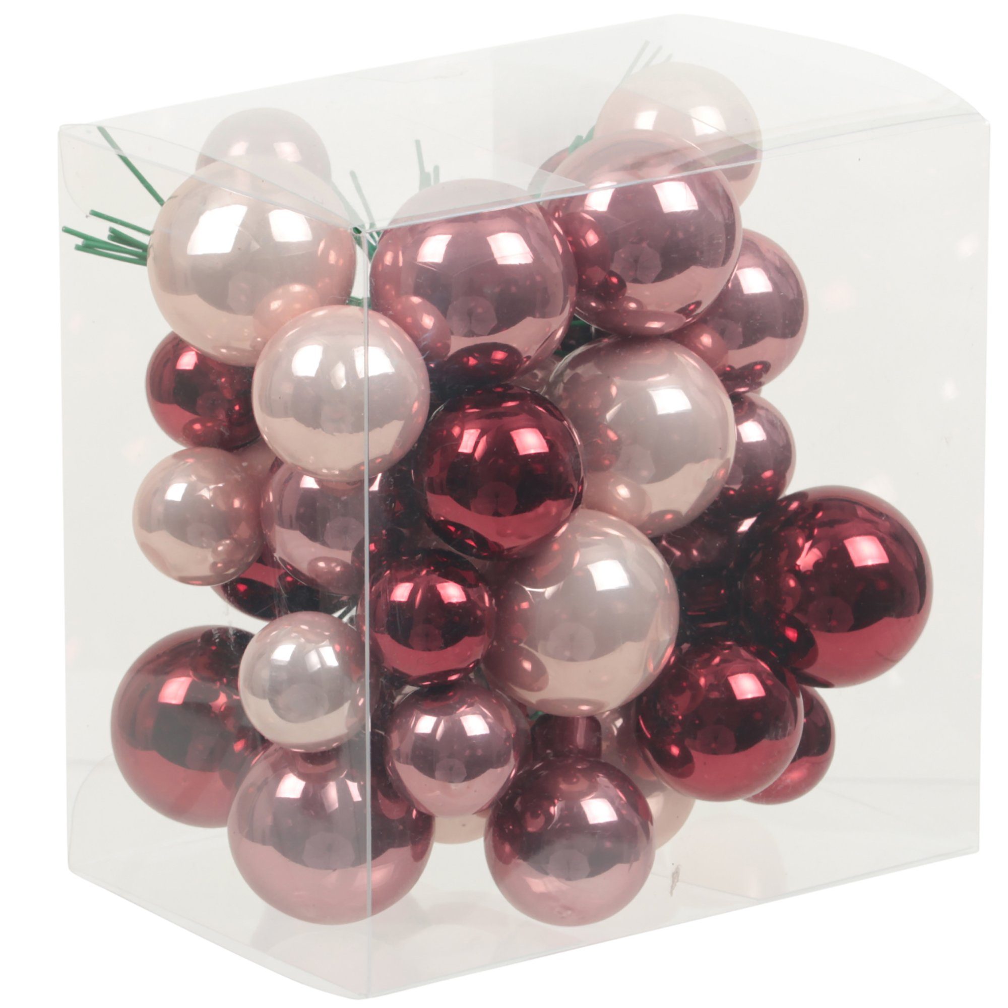 Annastore Weihnachtsbaumkugel 115629 - Bündel aus Glaskugeln an Draht - Spiegelbeeren, Weihnachtsdeko, Baumkugeln an Draht Wildblüte | Weihnachtskugeln