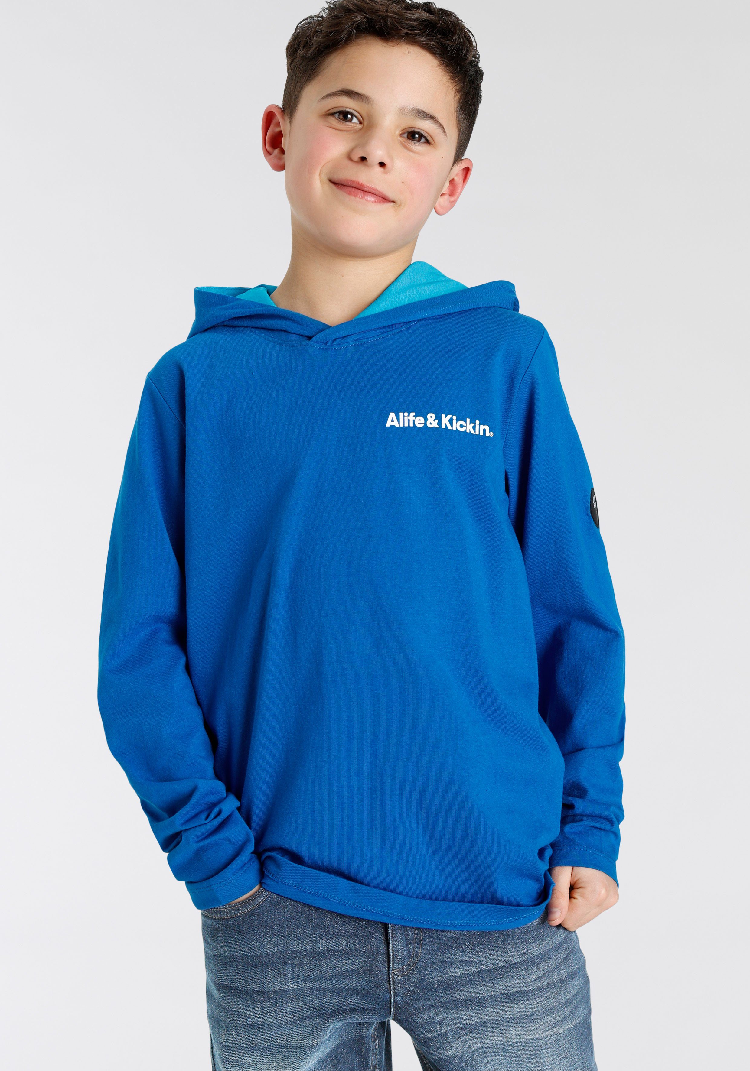 Rückenprint NEUE & MARKE! modischer Kapuzenshirt Farbverlauf, im Kickin Alife Logo-Print