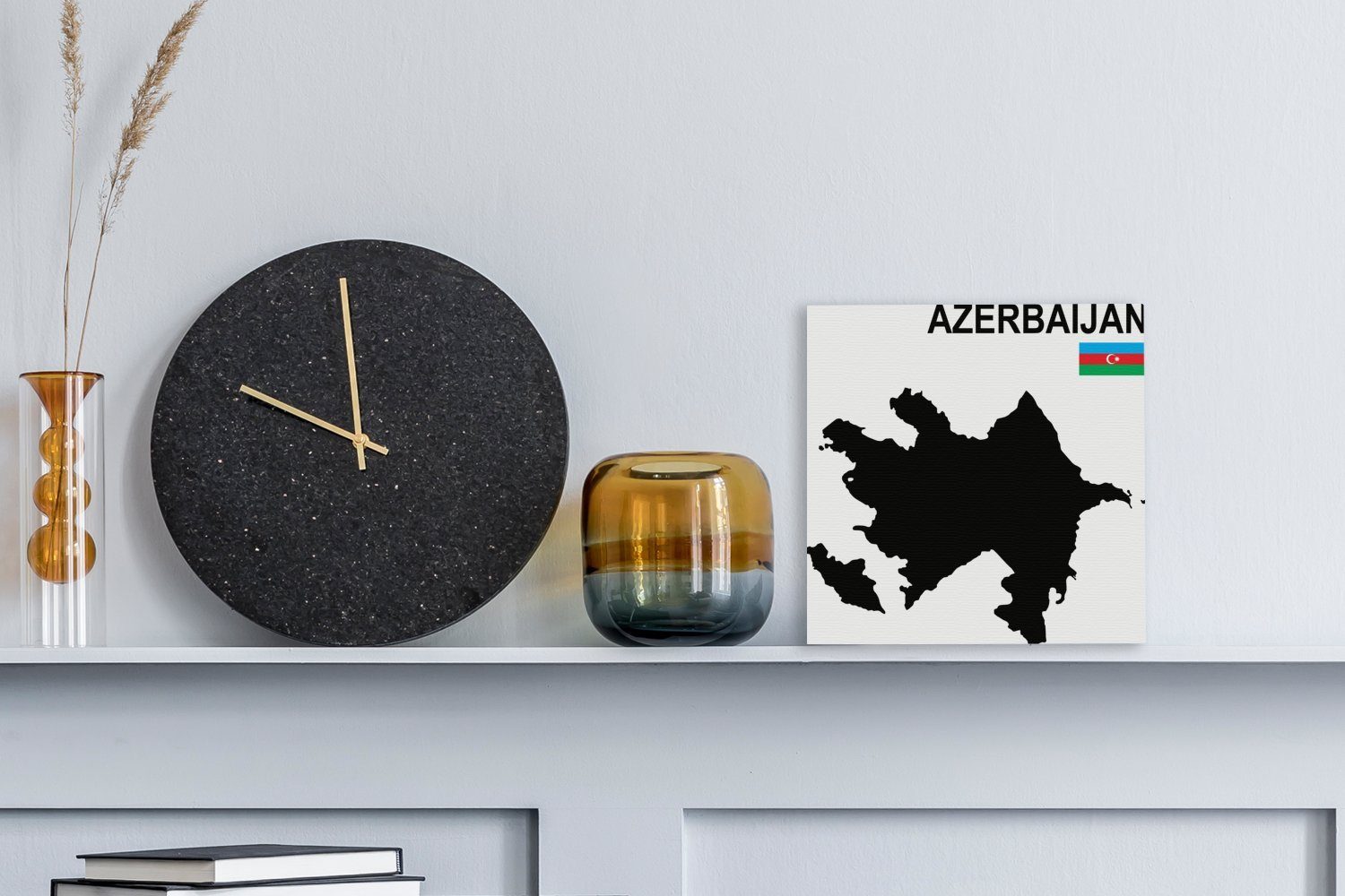 Illustration Leinwand Schwarz, (1 von in Leinwandbild Schlafzimmer OneMillionCanvasses® Eine St), Wohnzimmer für Aserbaidschan Bilder