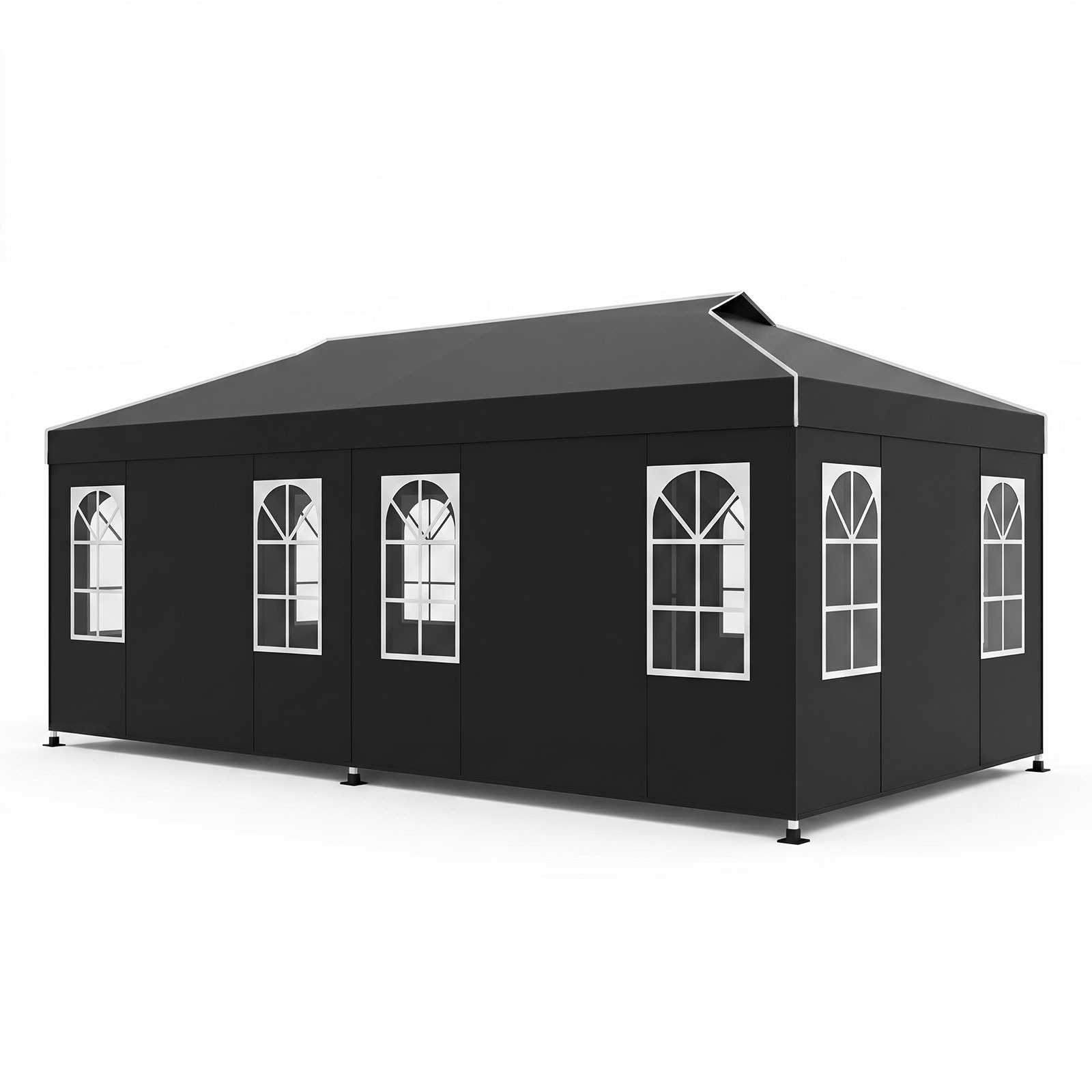 COSTWAY Faltpavillon, 3 x 6 m Pop up Partyzelt, Faltpavillon mit Sonnenschutz