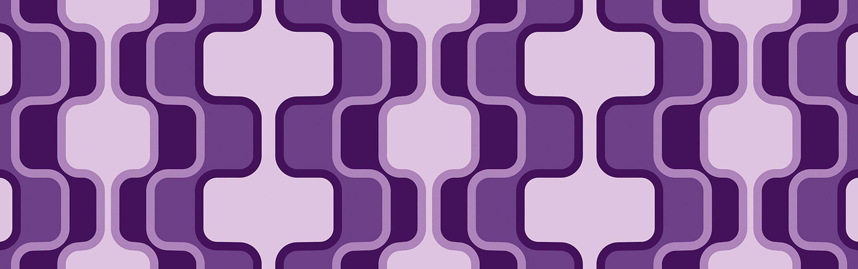 Nischenrückwand (1-tlg), Retromuster Violett versch. Größen Hartschaum Premium wandmotiv24 Muster, in Küchenrückwand